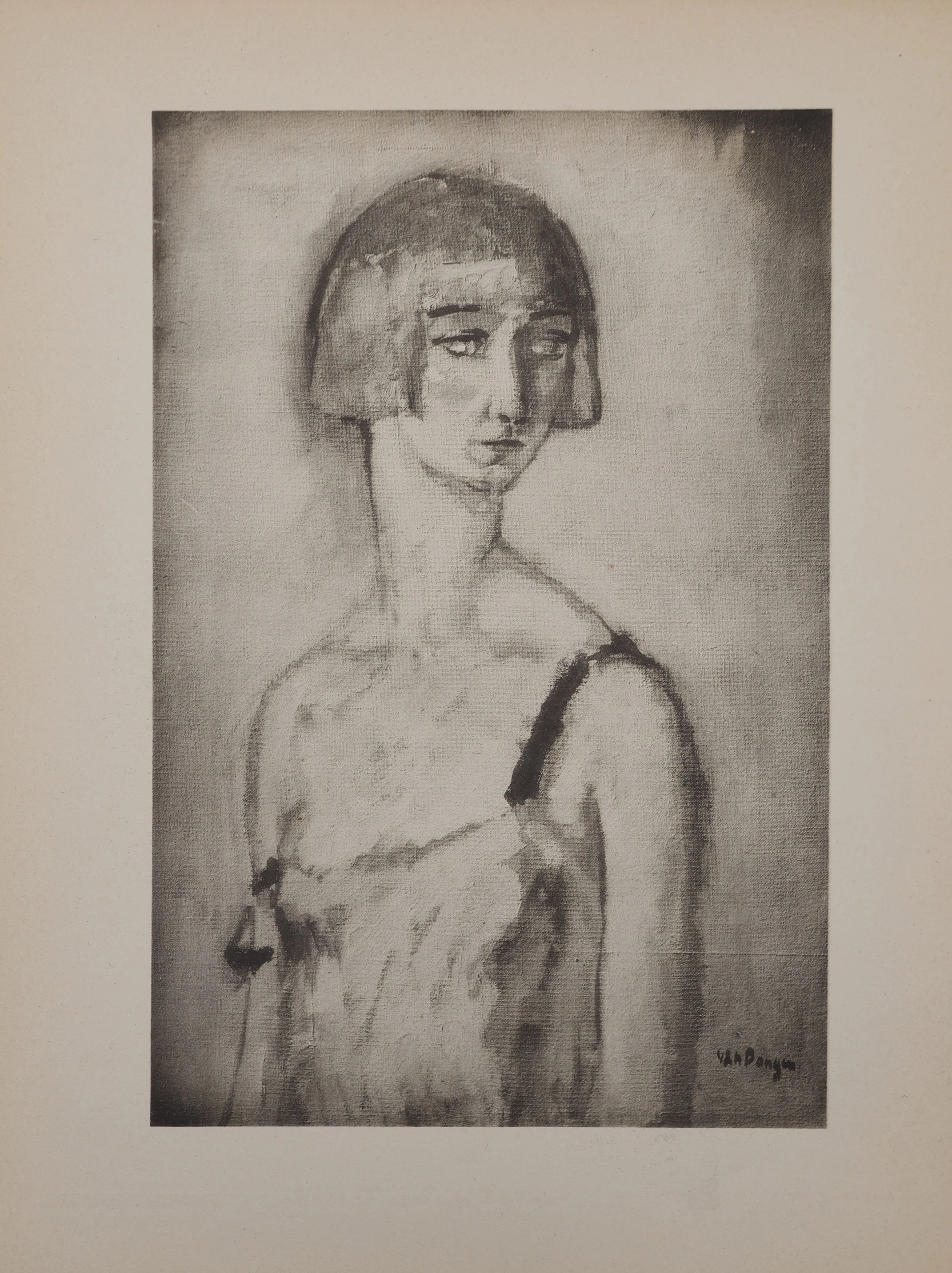 Kees VAN DONGEN : Jeune fille pensive, Gravure signée