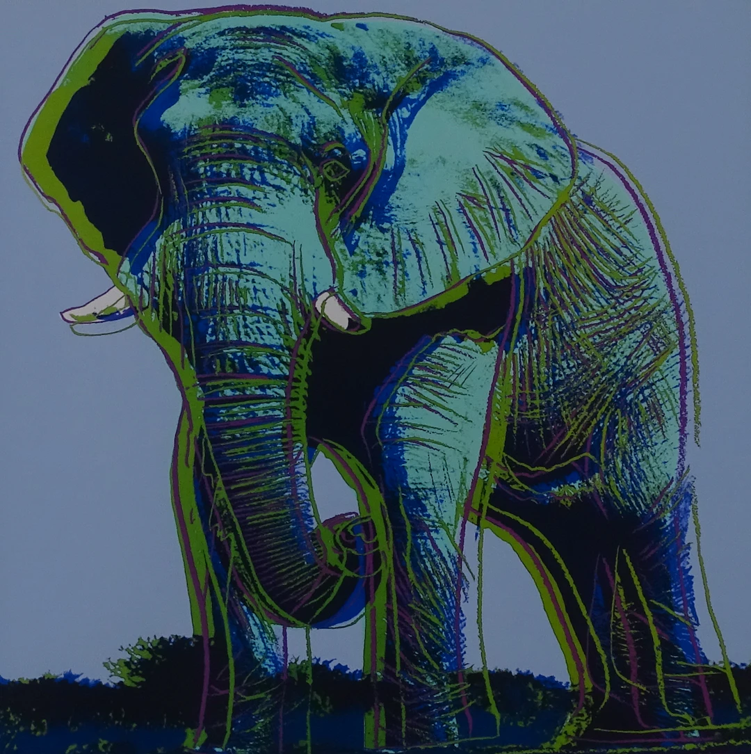 Andy Warhol - Éléphant, extrait de la série Espèces menacées - 1987