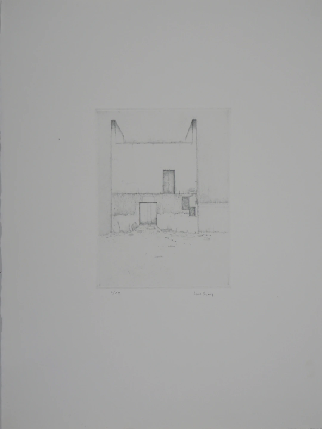 Lars Nyberg - Maison blanche - Gravure originale signée