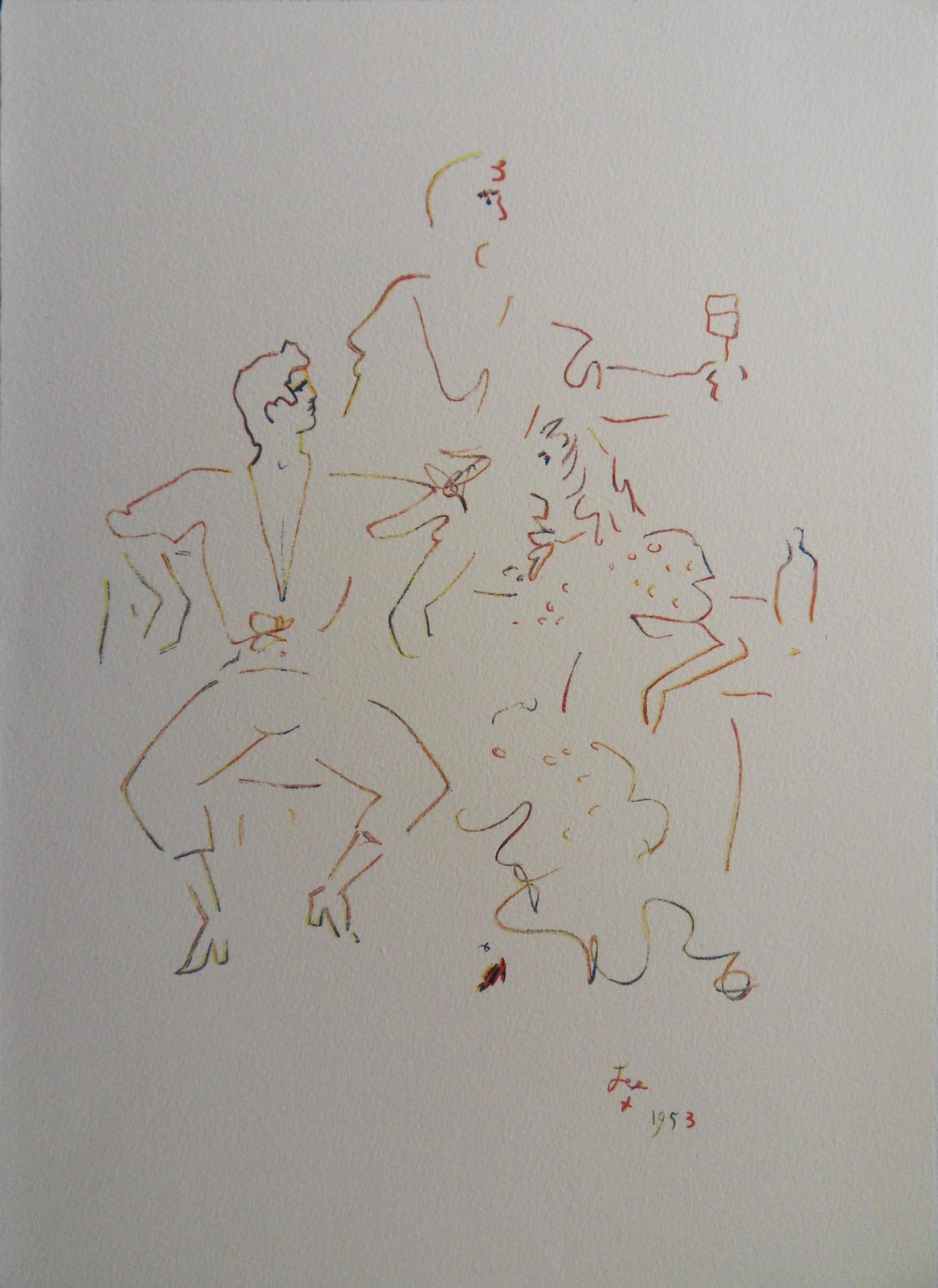 Jean COCTEAU : Fête espagnole - Lithographie Signée