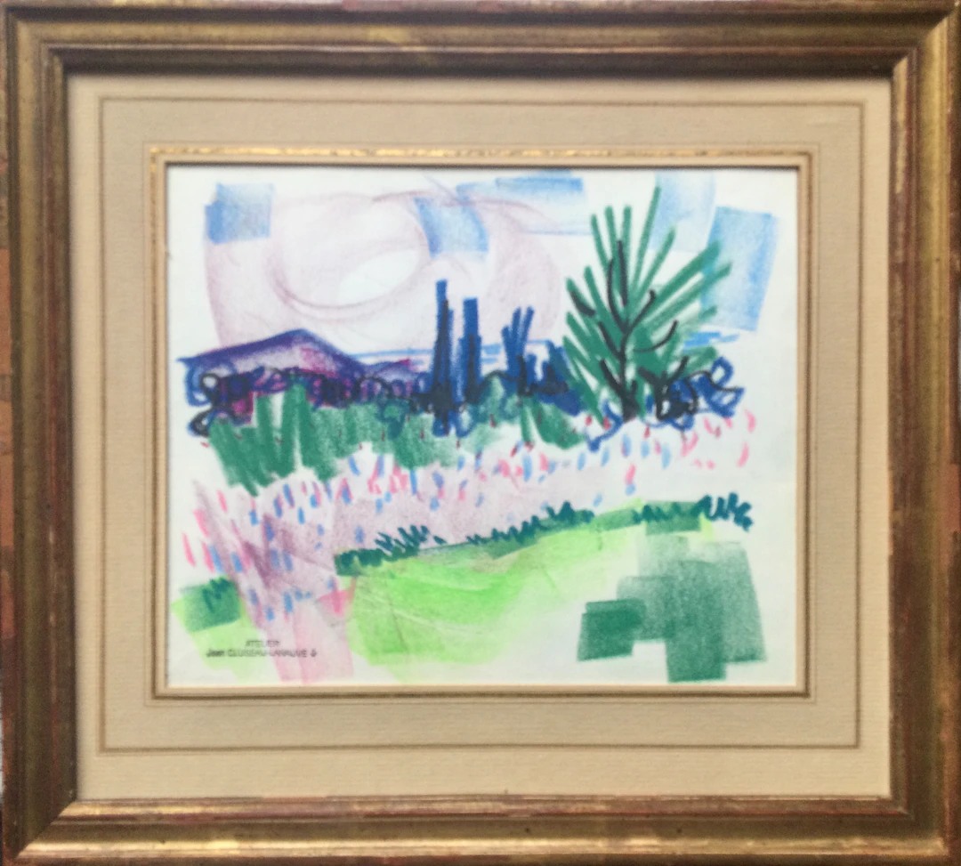 Jean CLUSEAU-LANAUVE -Paysage du Midi,1965 - Pastel signé
