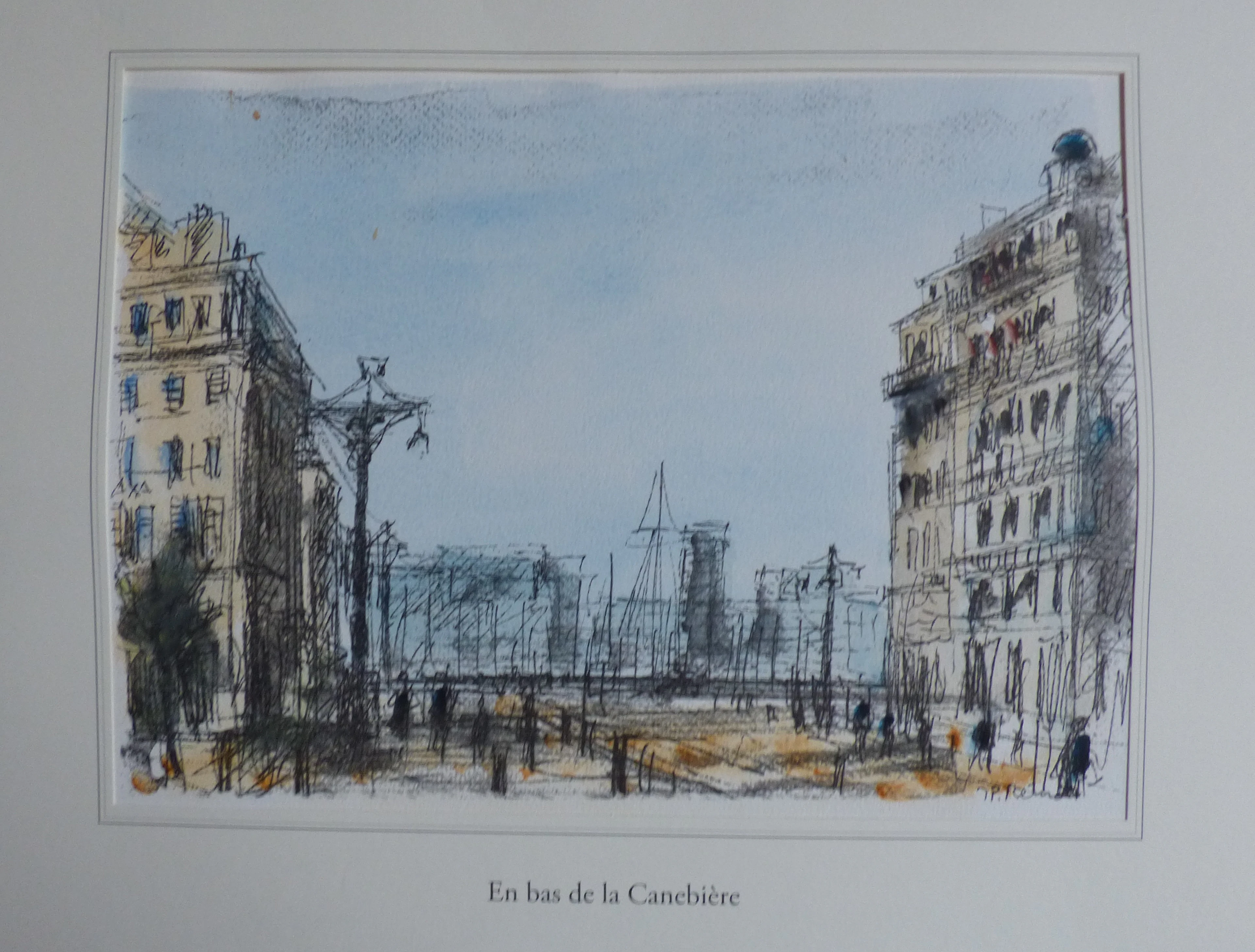 Jean Pierre REMON - En bas de la canebière, 2010 - Aquarelle signée