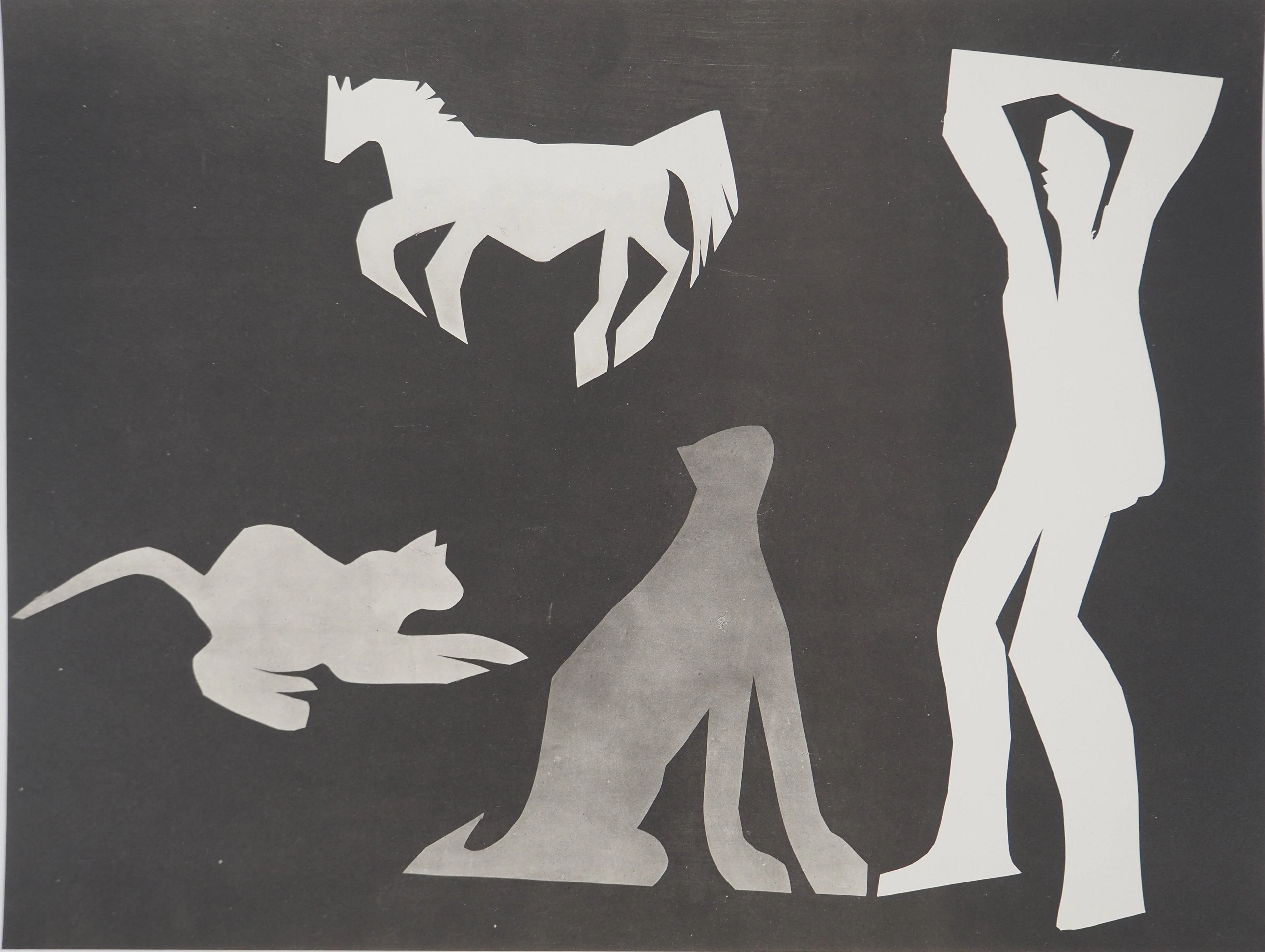 Pablo PICASSO : Diurnes, L’homme au chat I, Phototypie originale