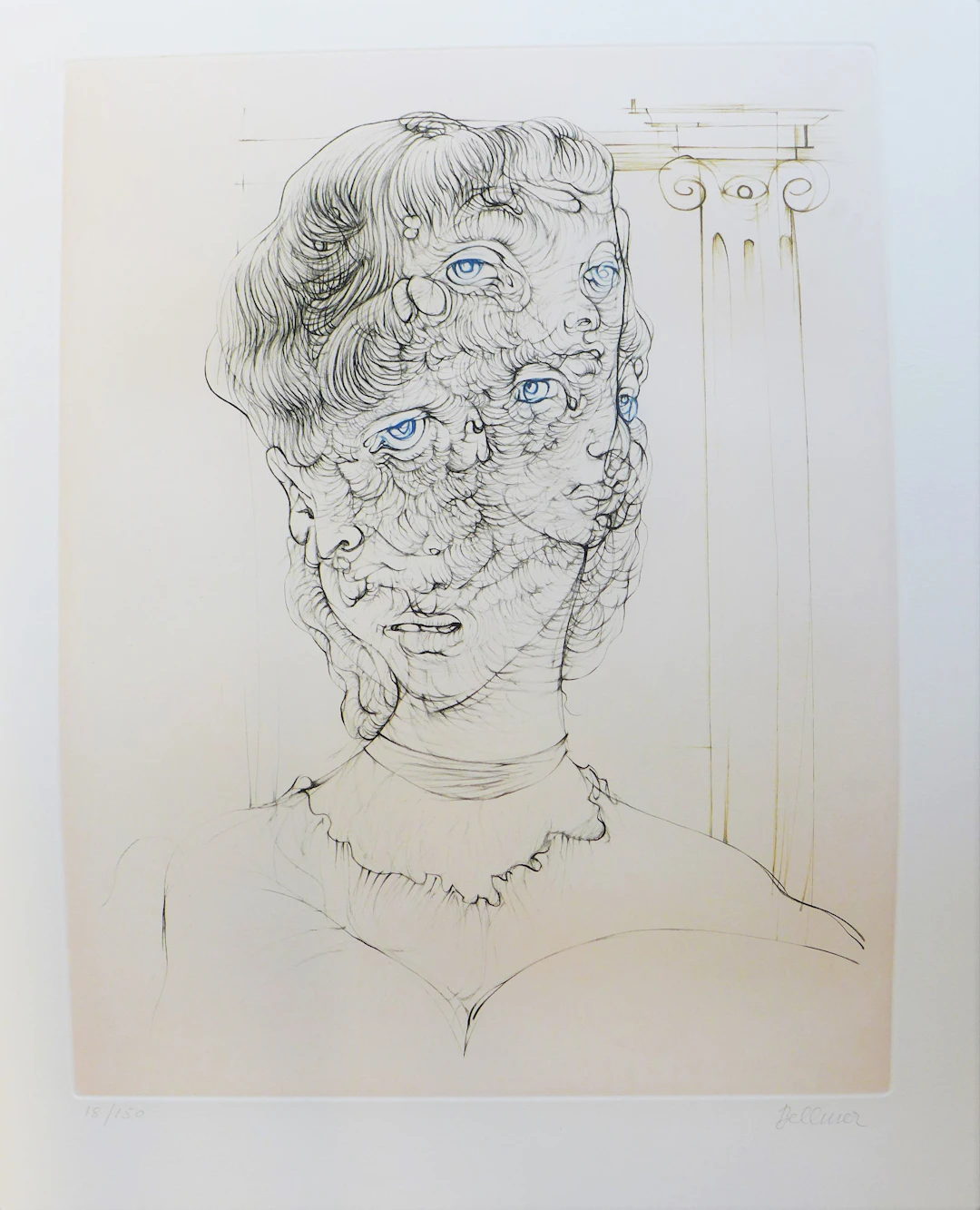 Hans BELLMER - Blue eyes, 1971, Eau-forte et aquatinte signée