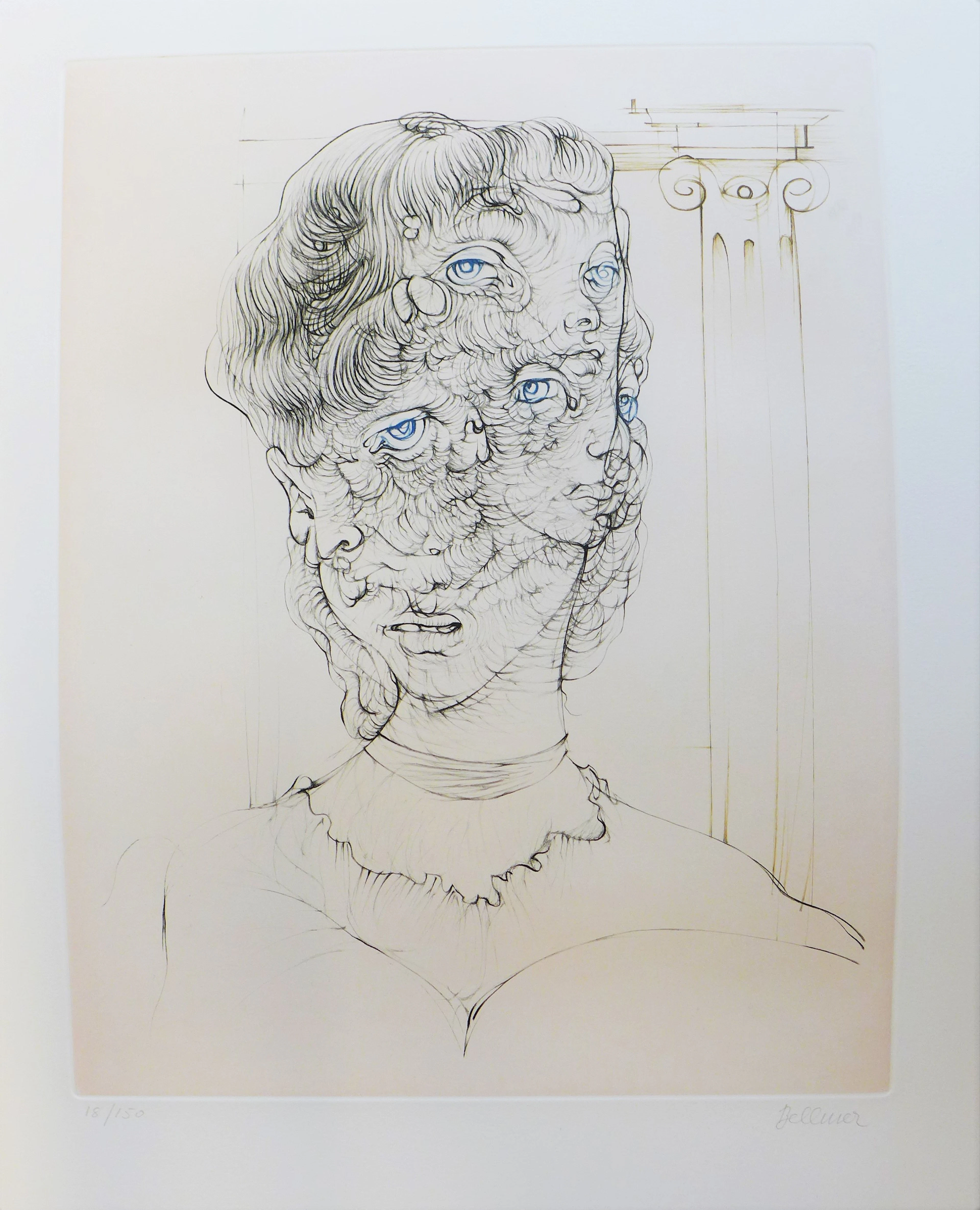 Hans BELLMER - Blue eyes, 1971, Eau-forte et aquatinte signée