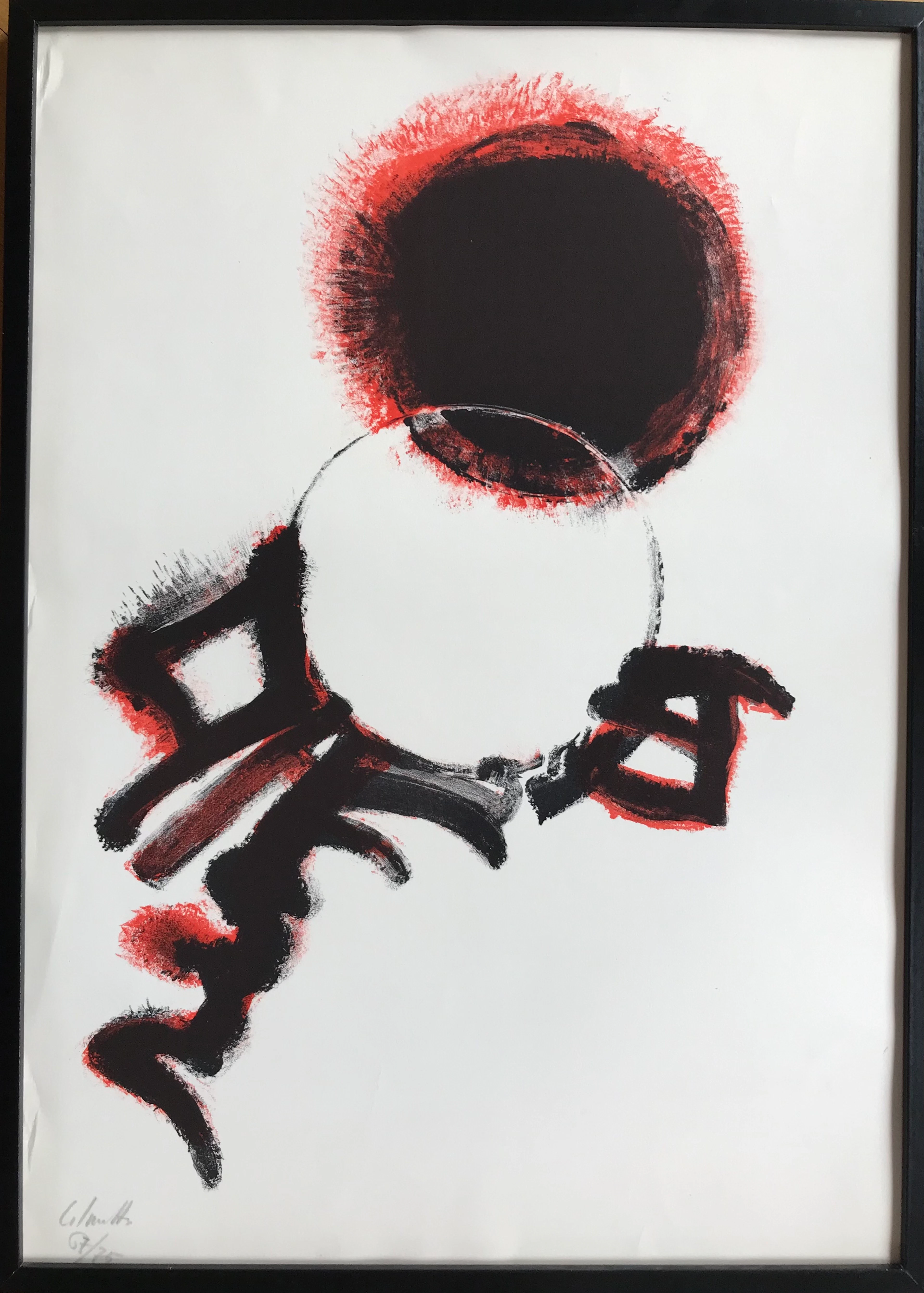 Jean-Marie CALMETTES - .Soleil noir,1970. Lithographie originale signée