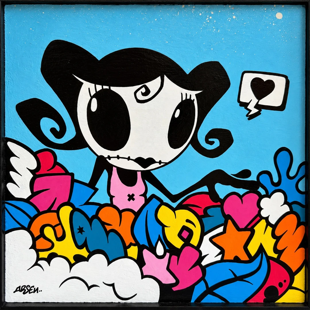Arsen - Kou de Coeur - Acrylique sur bois - signée