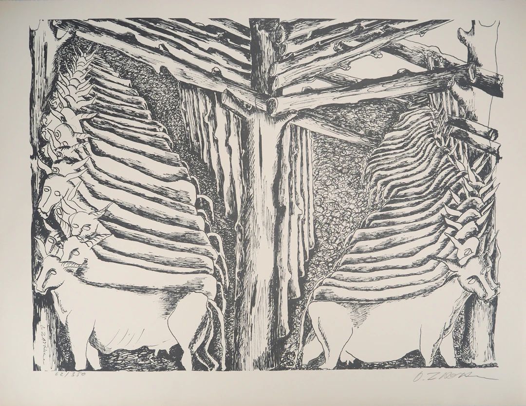 Ossip ZADKINE : Mythologie : Hercule et les écuries d’Augias- Lithographie