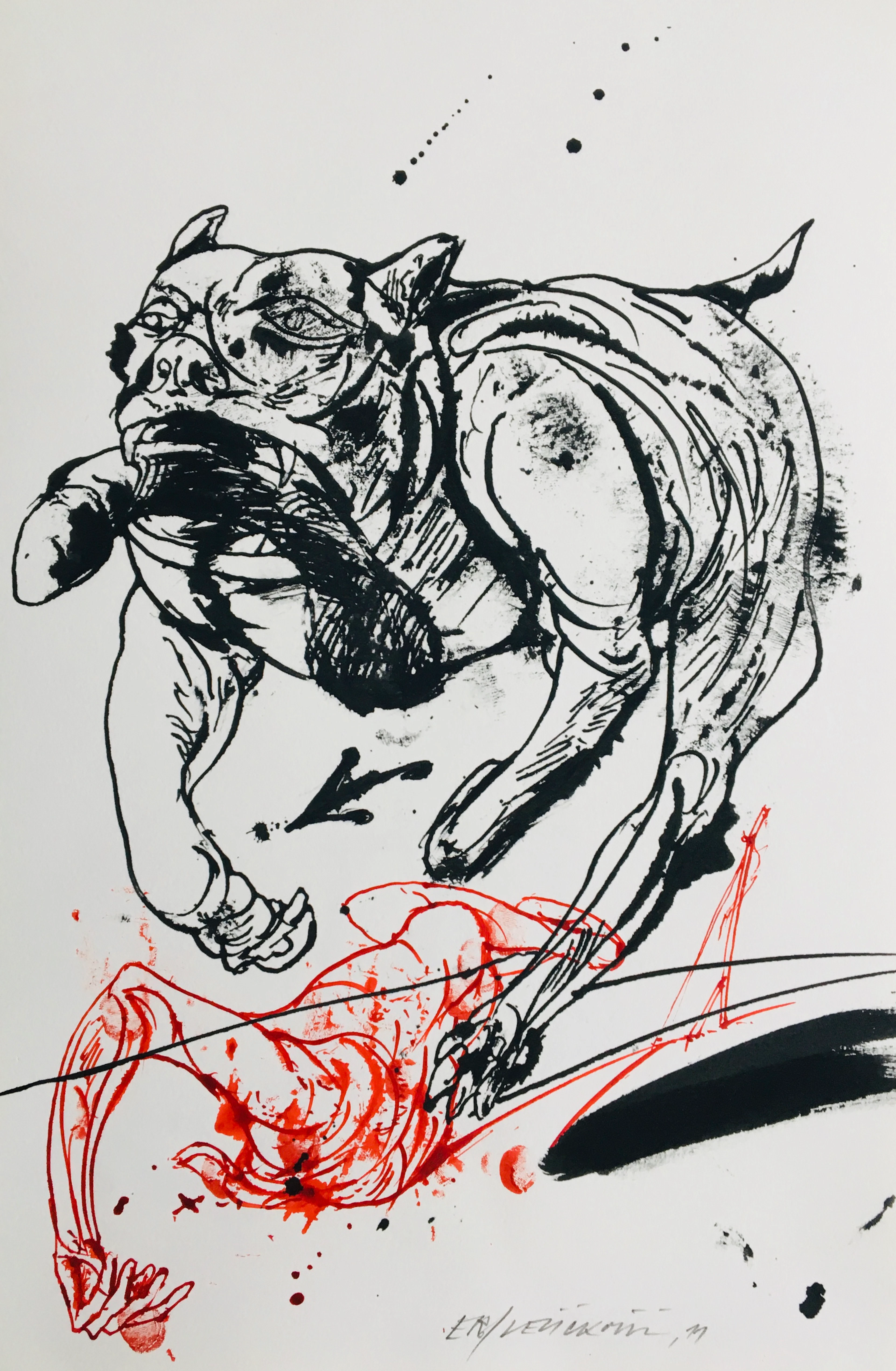 Vladimir VELICKOVIC - Sans-titre, 2011 - Dessin signé