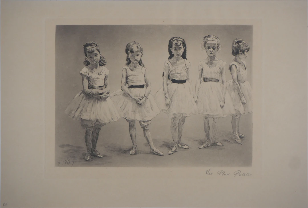 Paul Renouard - Petites danseuses, 1893 - Gravure originale signée au crayon