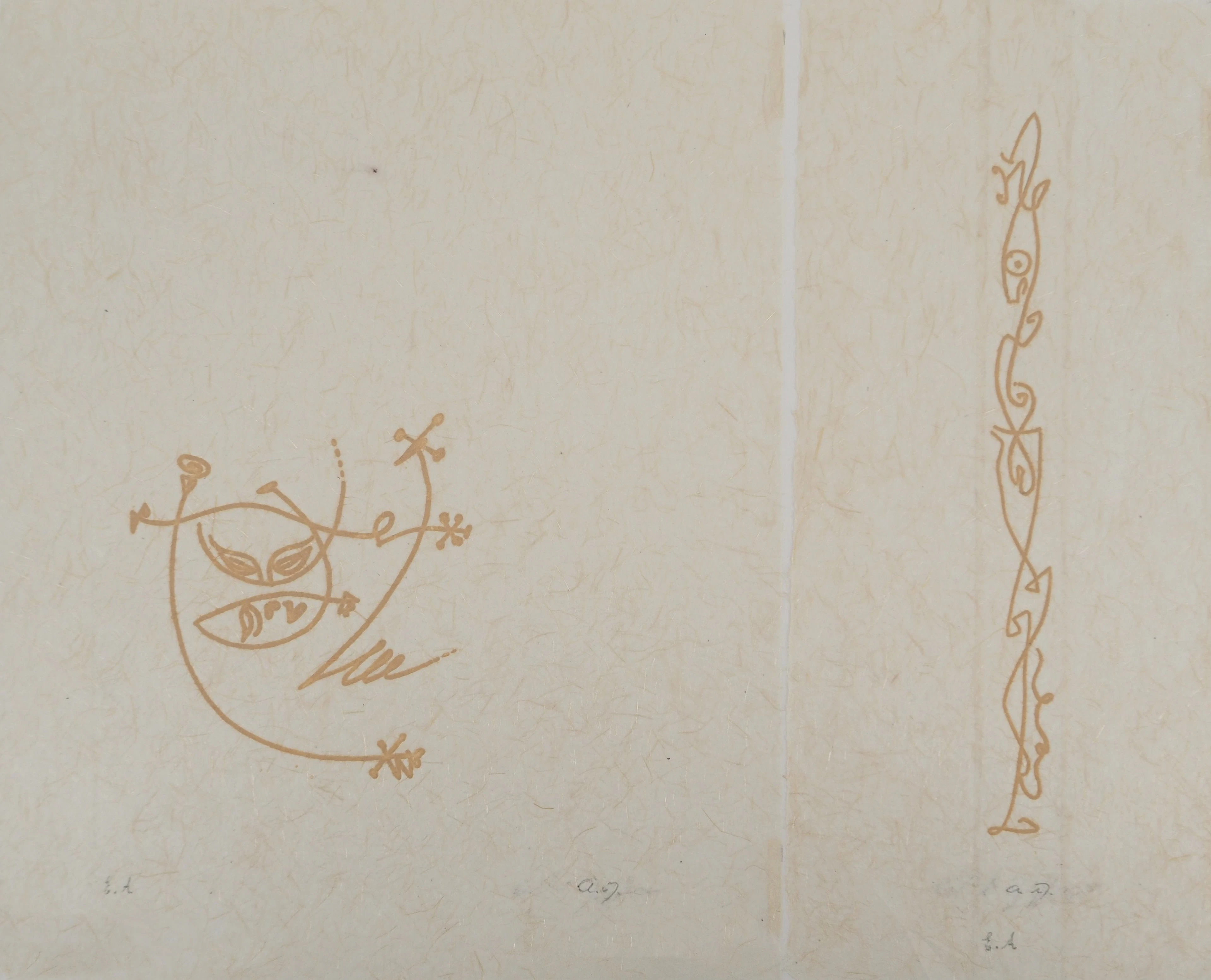 André MASSON : Baiser cosmique, Gravure originale signée