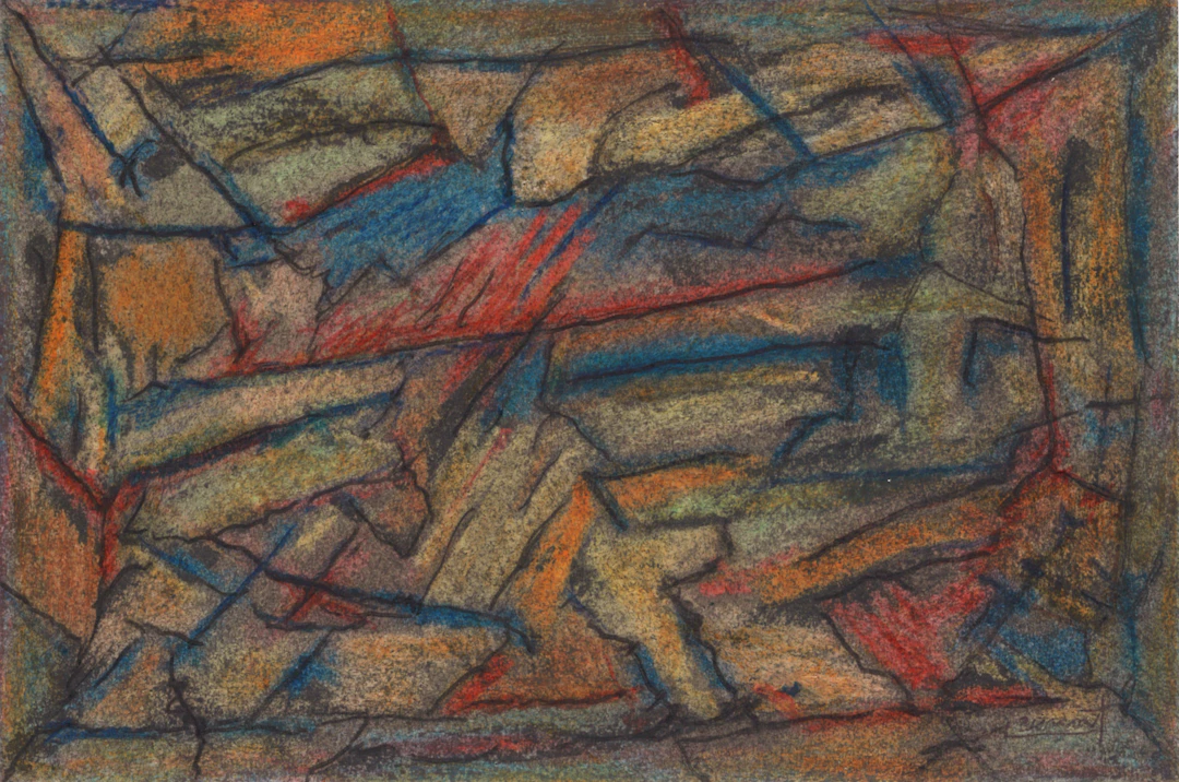 Serge BENOIT - Composition, 2018 - Technique mixte sur papier