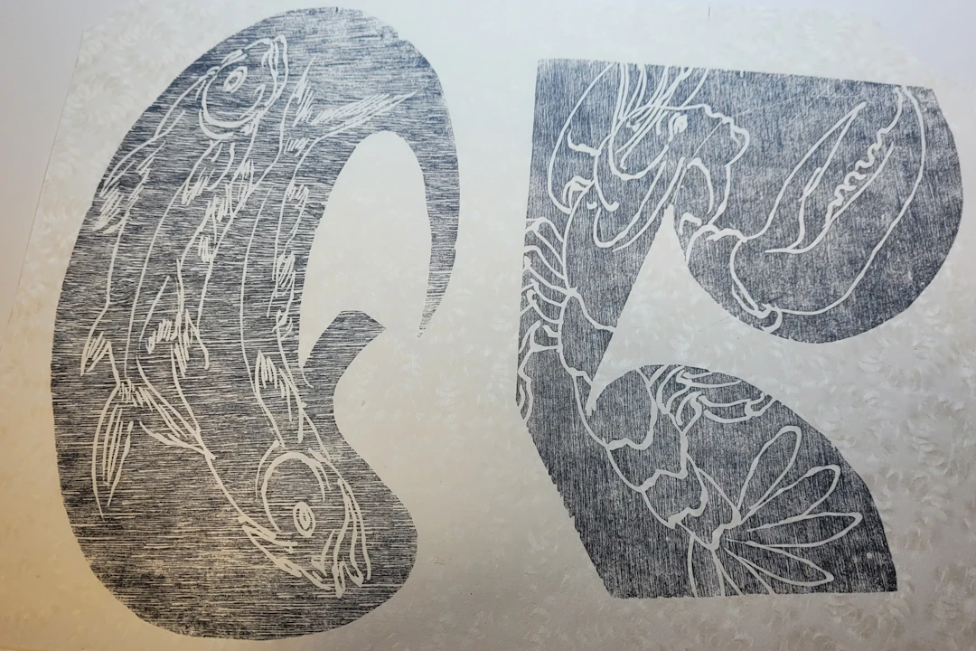 Hans ERNI - 2 signes du zodiaque 1,1970 - Bois gravé original