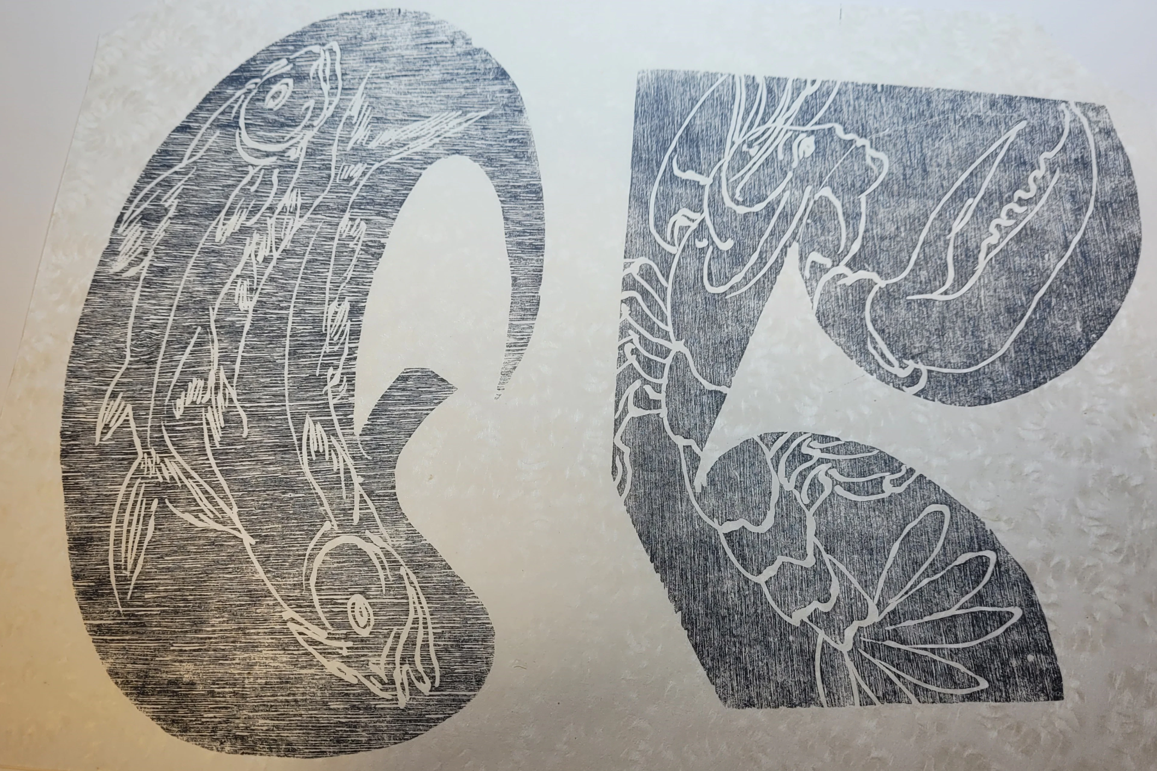 Hans ERNI - 2 signes du zodiaque 1,1970 - Bois gravé original