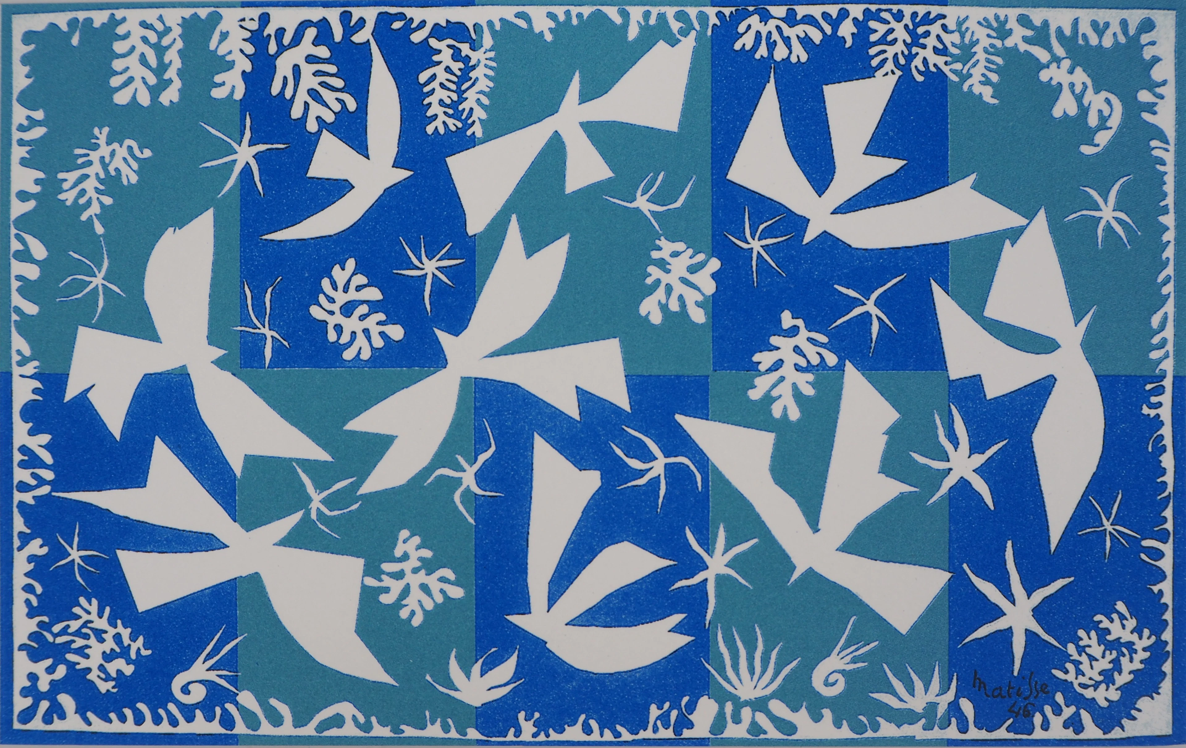 Henri MATISSE (d’après) : Colombes dans le ciel - Sérigraphie signée