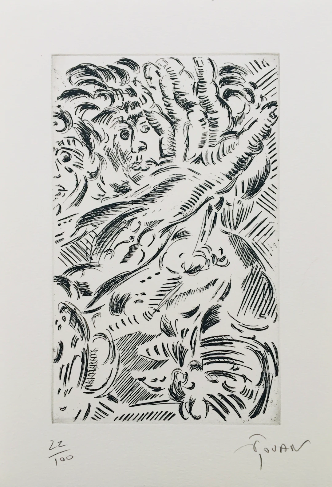 François ROUAN - La figure du rond, 1992 - Eau-forte originale signée au crayon