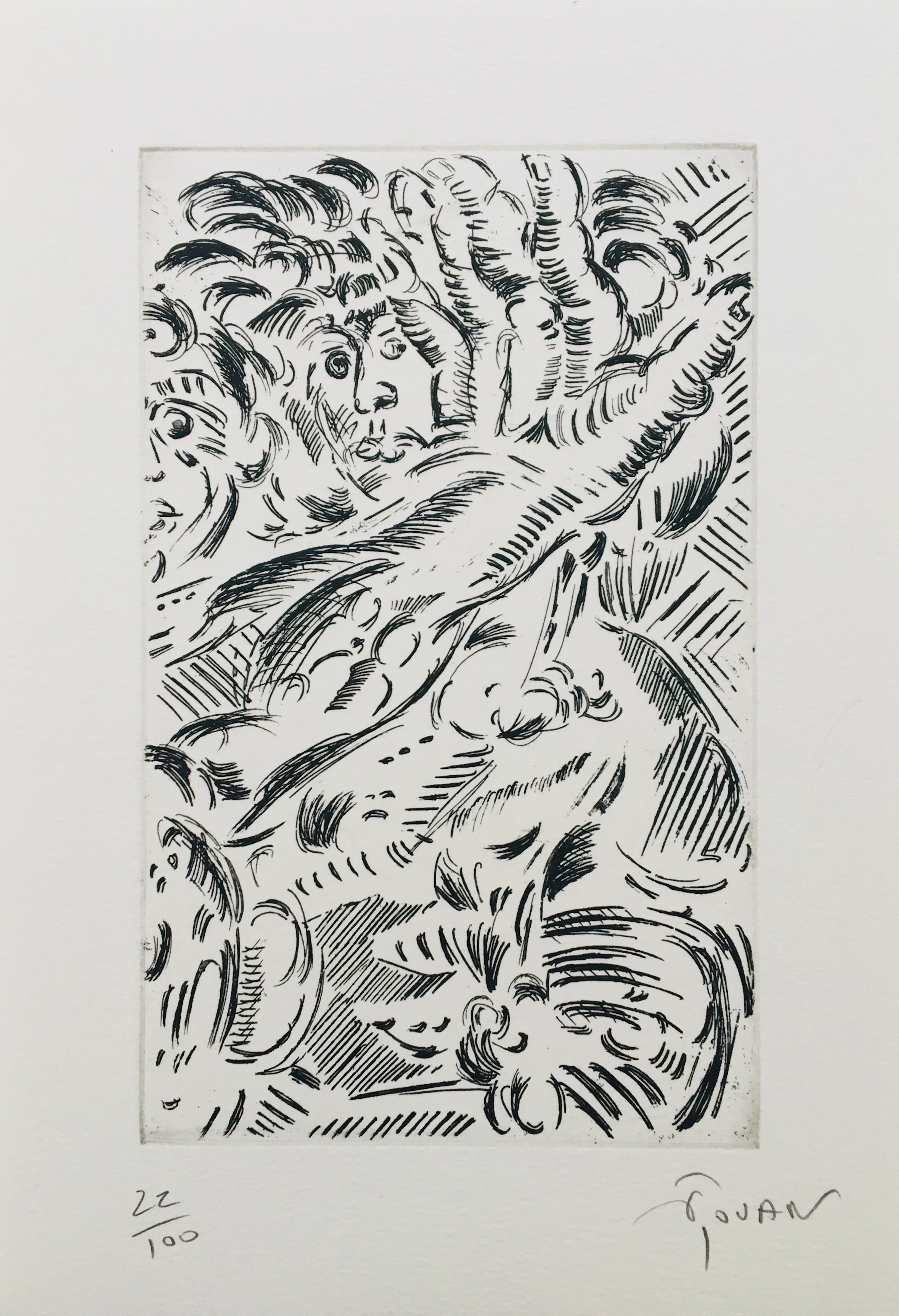 François ROUAN - La figure du rond, 1992 - Eau-forte originale signée au crayon
