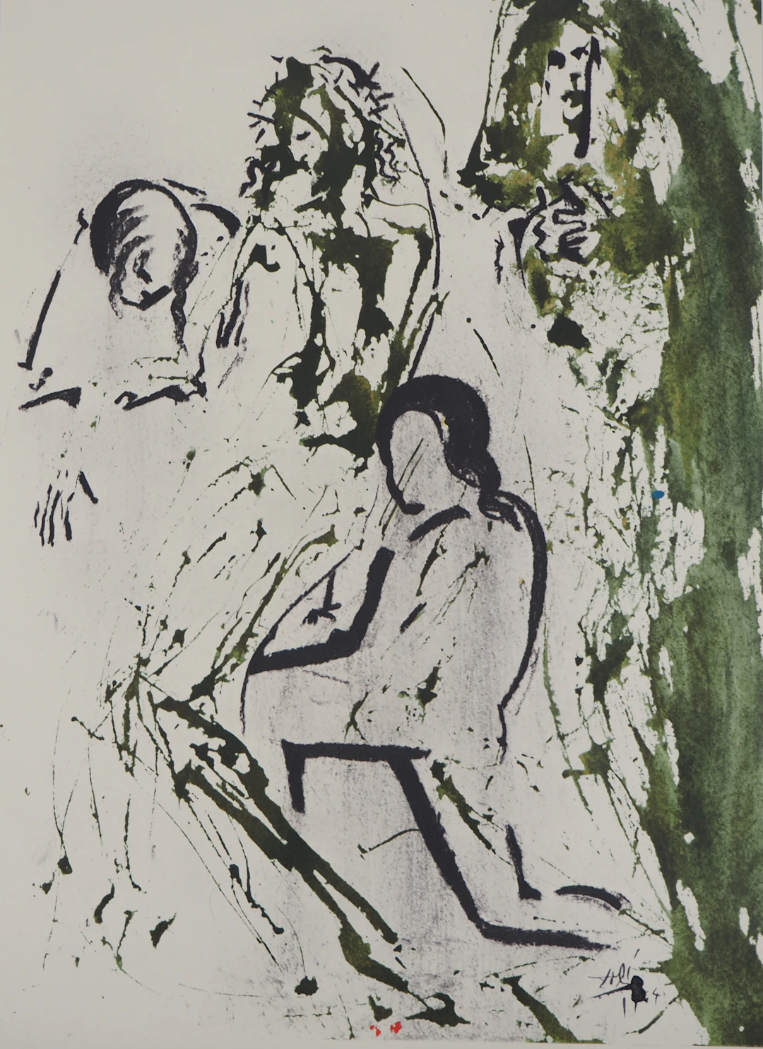 Salvador DALI : Biblia Sacra - La Mise au Tombeau - Lithographie Signée