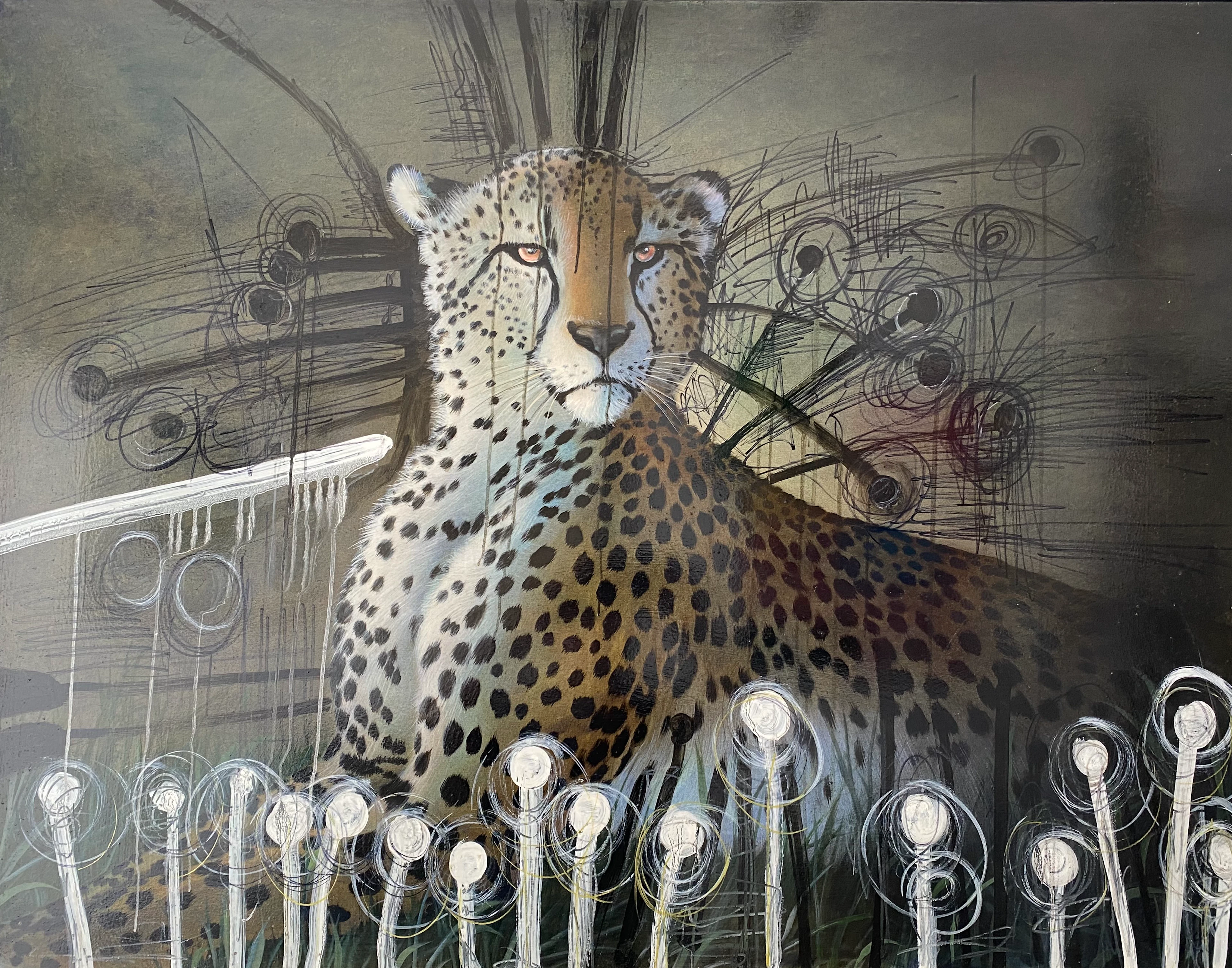 André FERRAND - Le Guépard, 2010 - Huile sur toile
