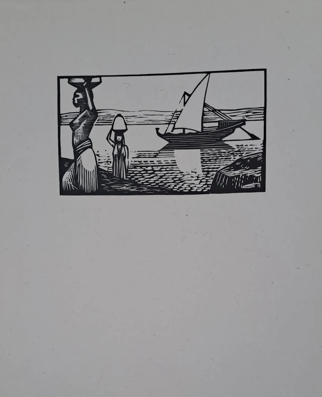 Charles-Emile Egli dit Carlègle - Le rivage - Bois gravé