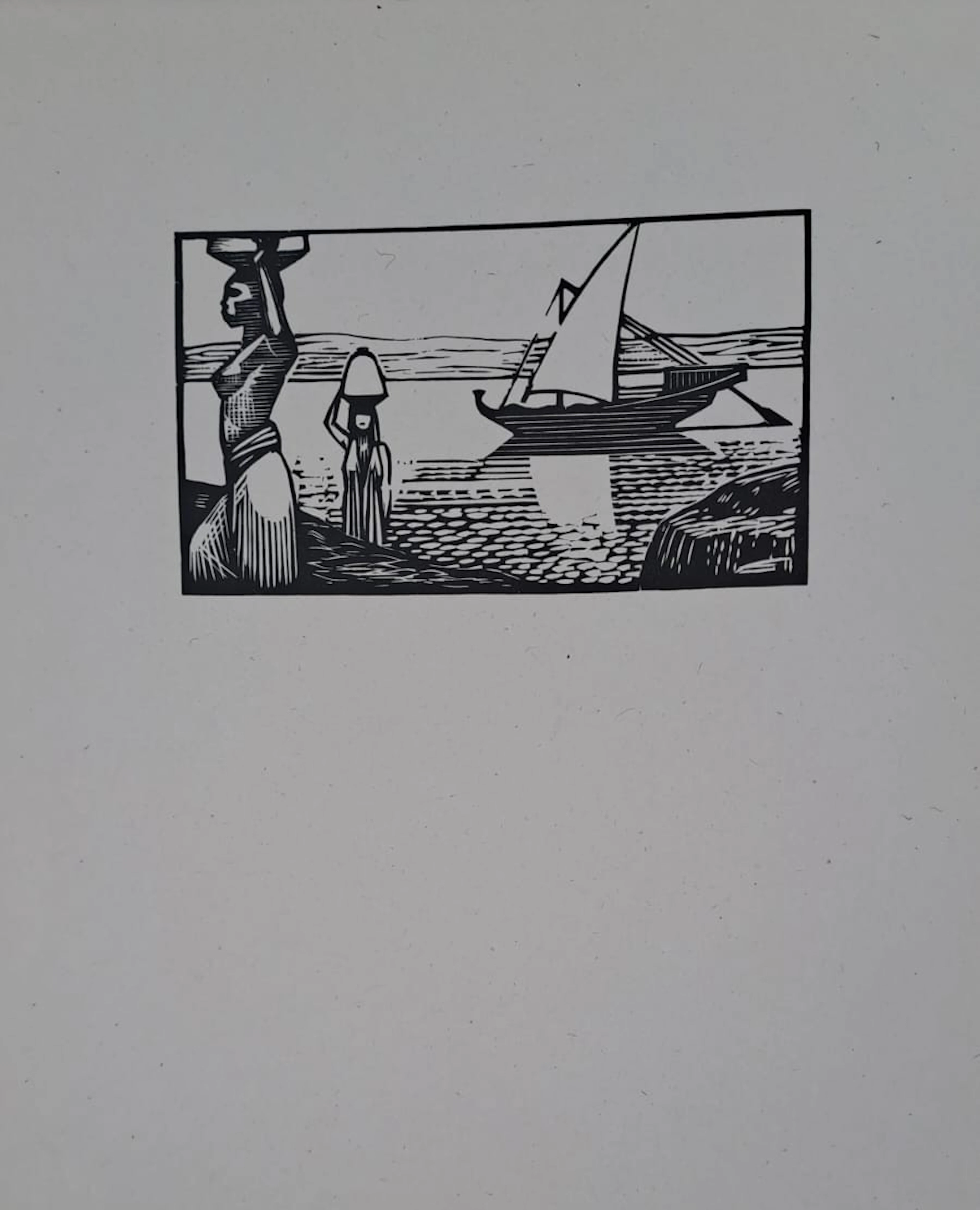 Charles-Emile Egli dit Carlègle - Le rivage - Bois gravé