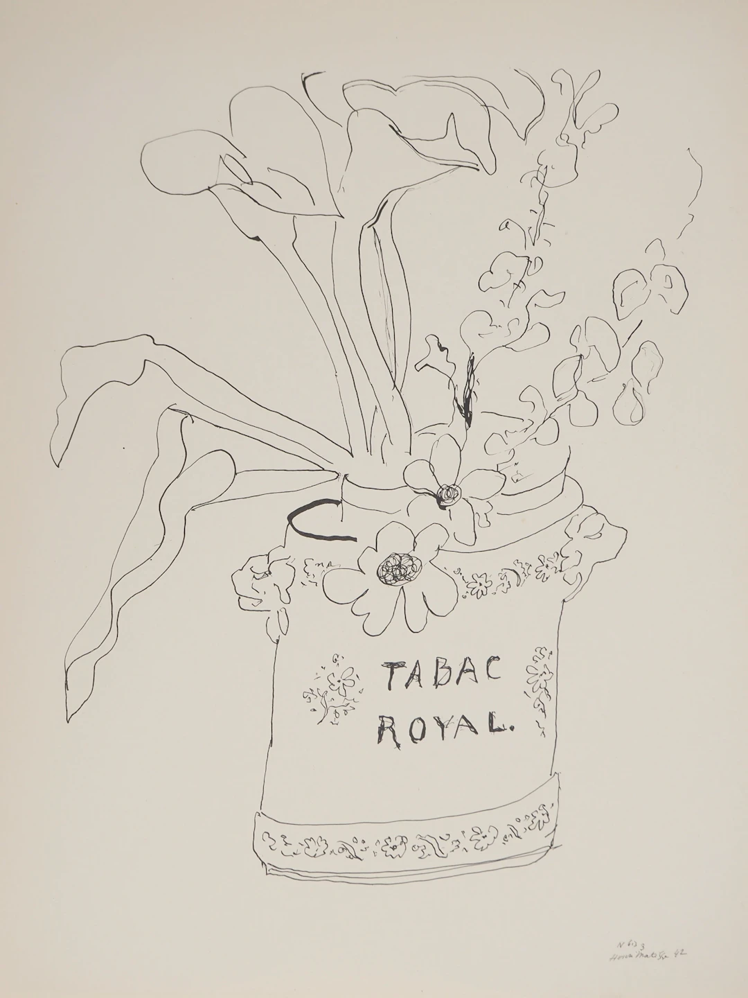 Henri MATISSE : Vase à tabac, Lithographie signée