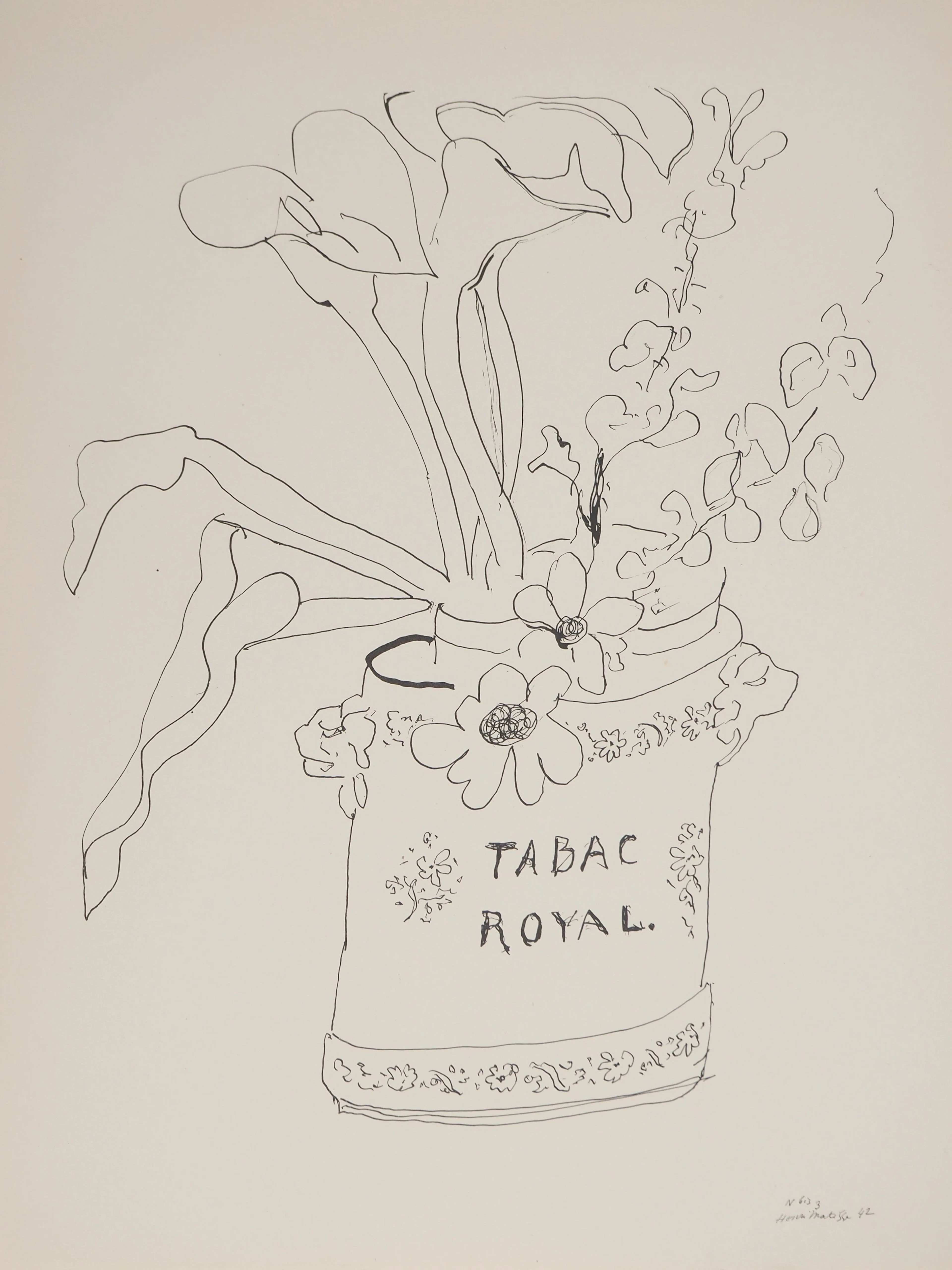 Henri MATISSE : Vase à tabac, Lithographie signée