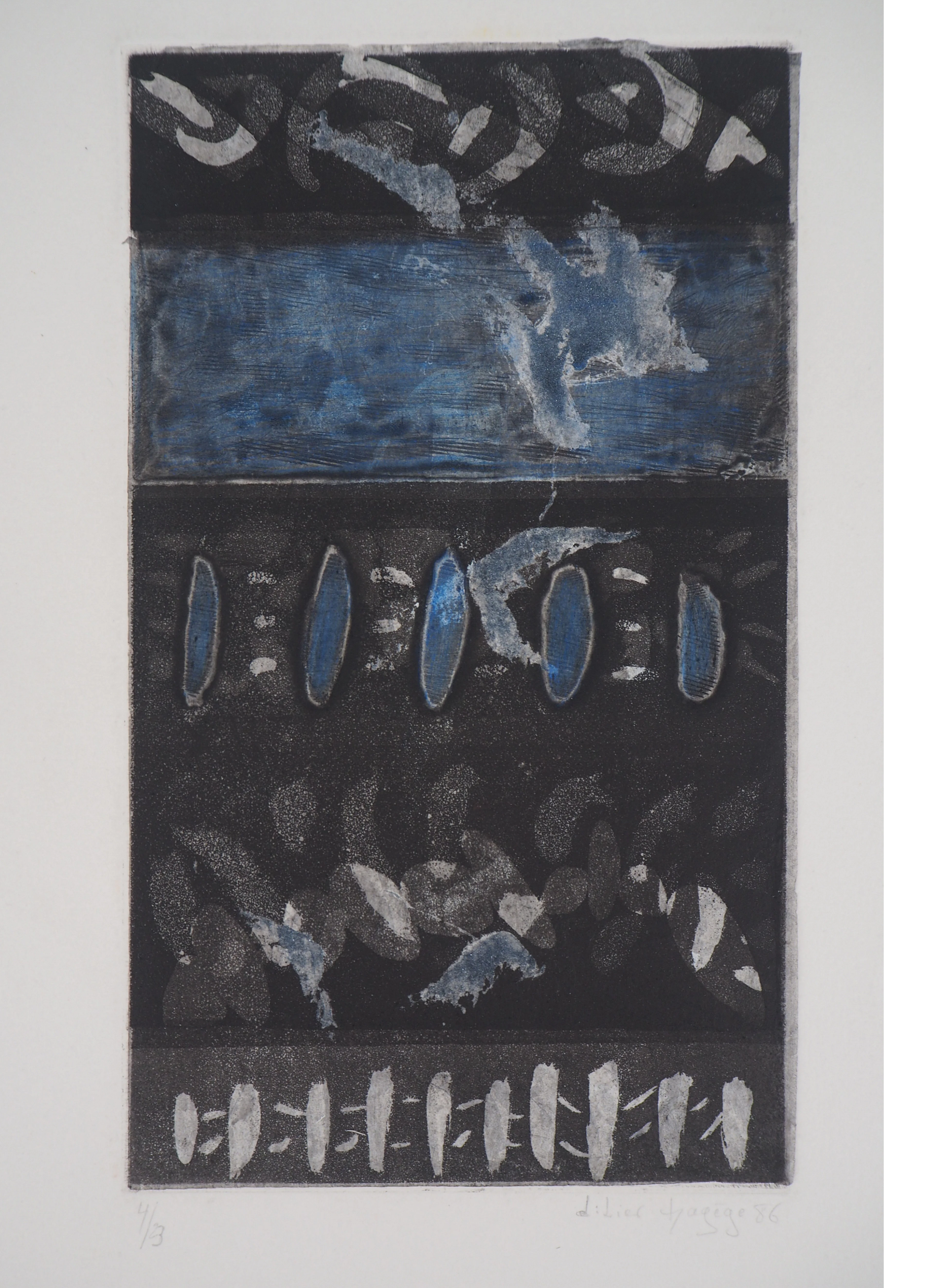 Didier HAGEGE : Scène de nuit - Gravure originale signée