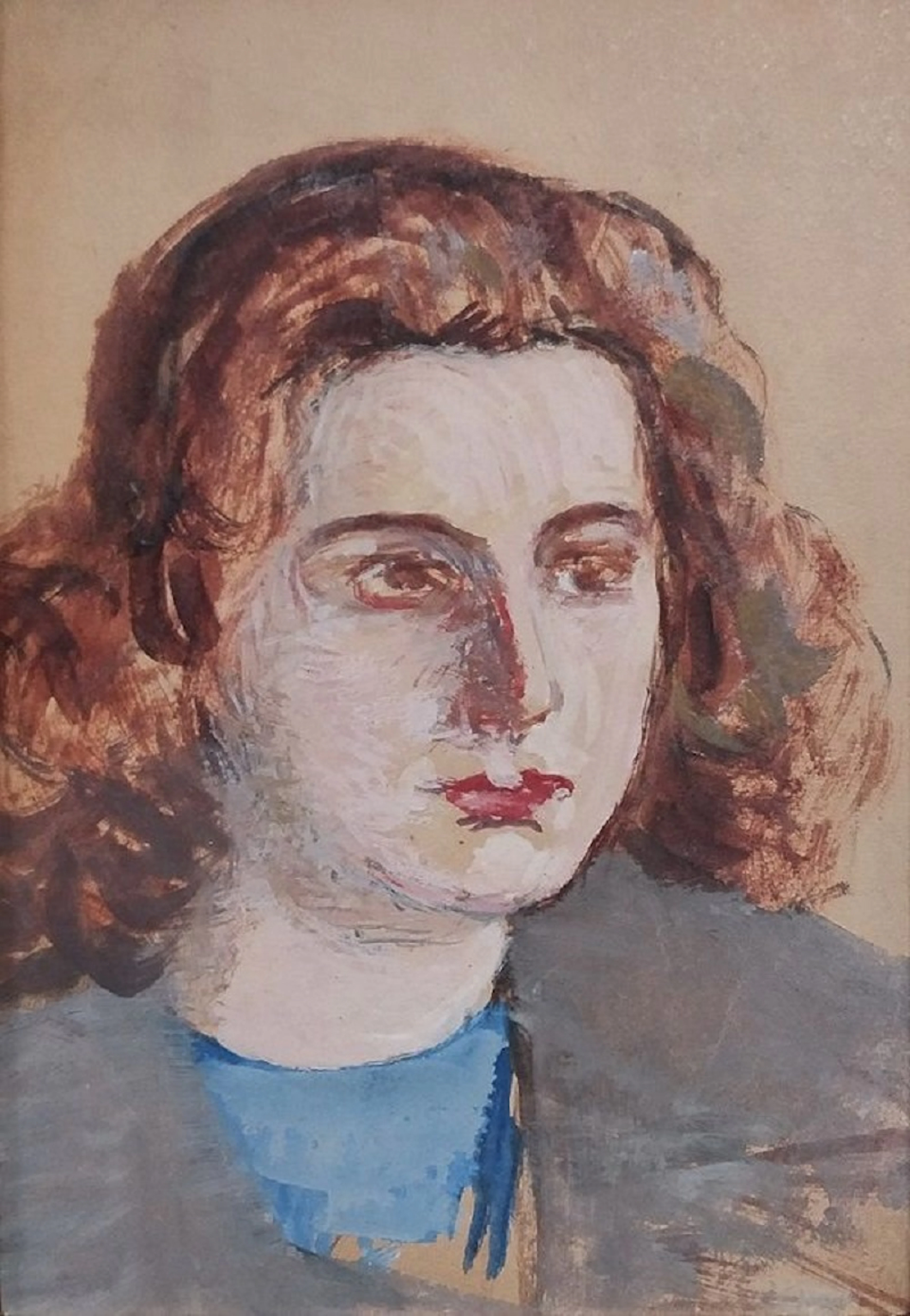 Giovanni MALESCI - Fille, ca 1950 - Huile sur carton