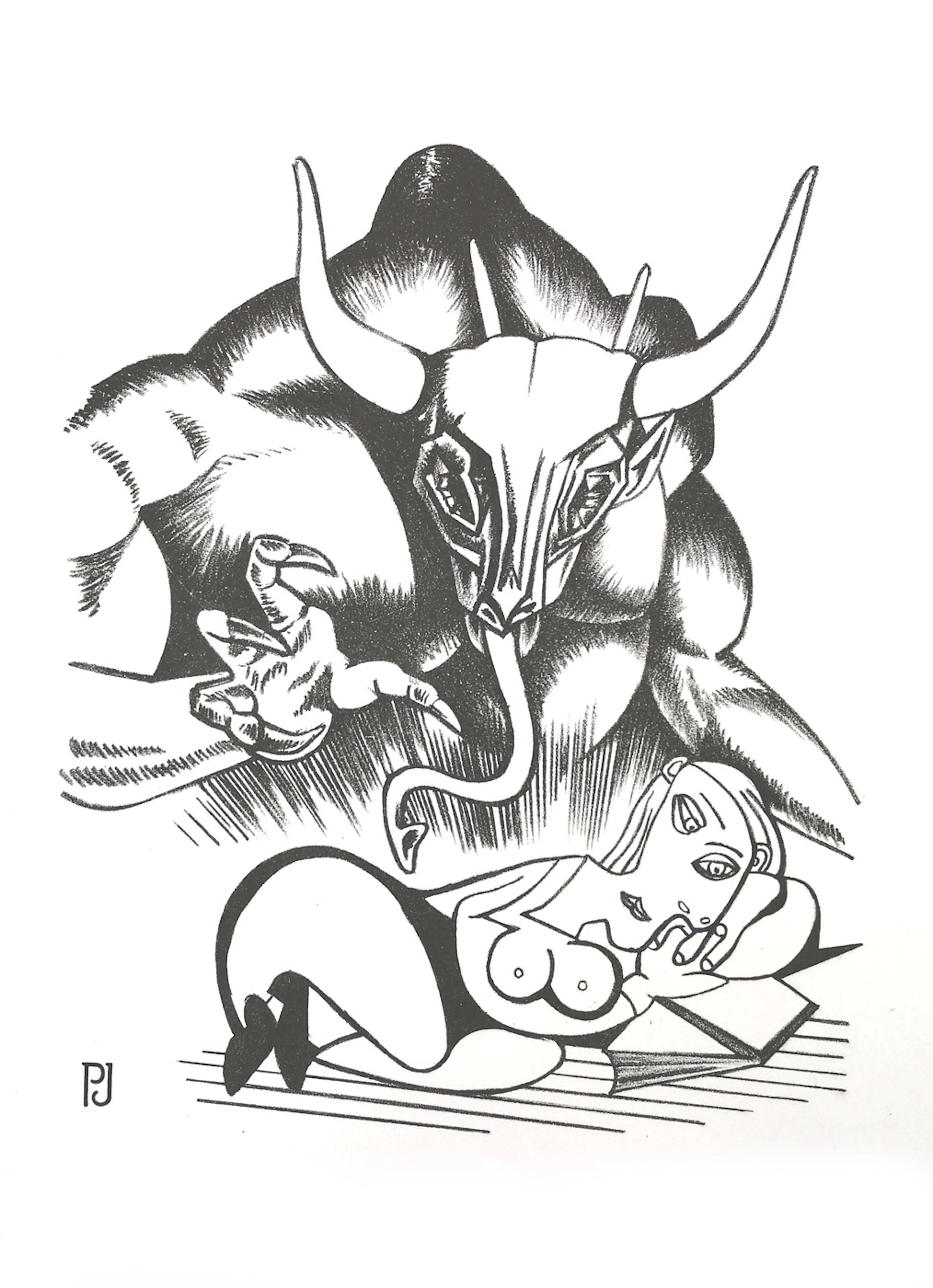 Pierre JACOB - Minotaure-Manga-A, 2021 - Lithographie signée au crayon