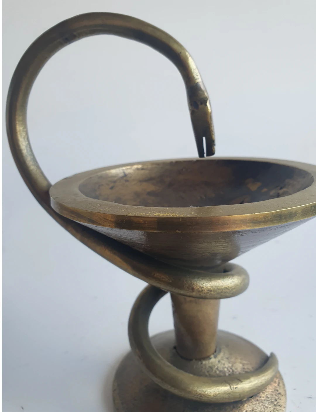 Caducée pharmaceutique en bronze