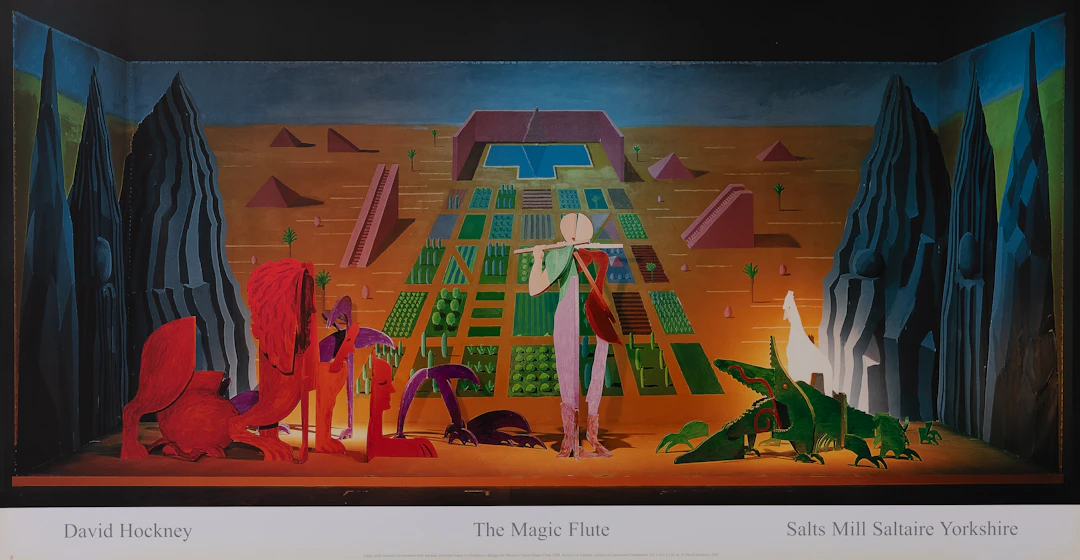 David HOCKNEY : Magic flute - Affiche originale en couleurs