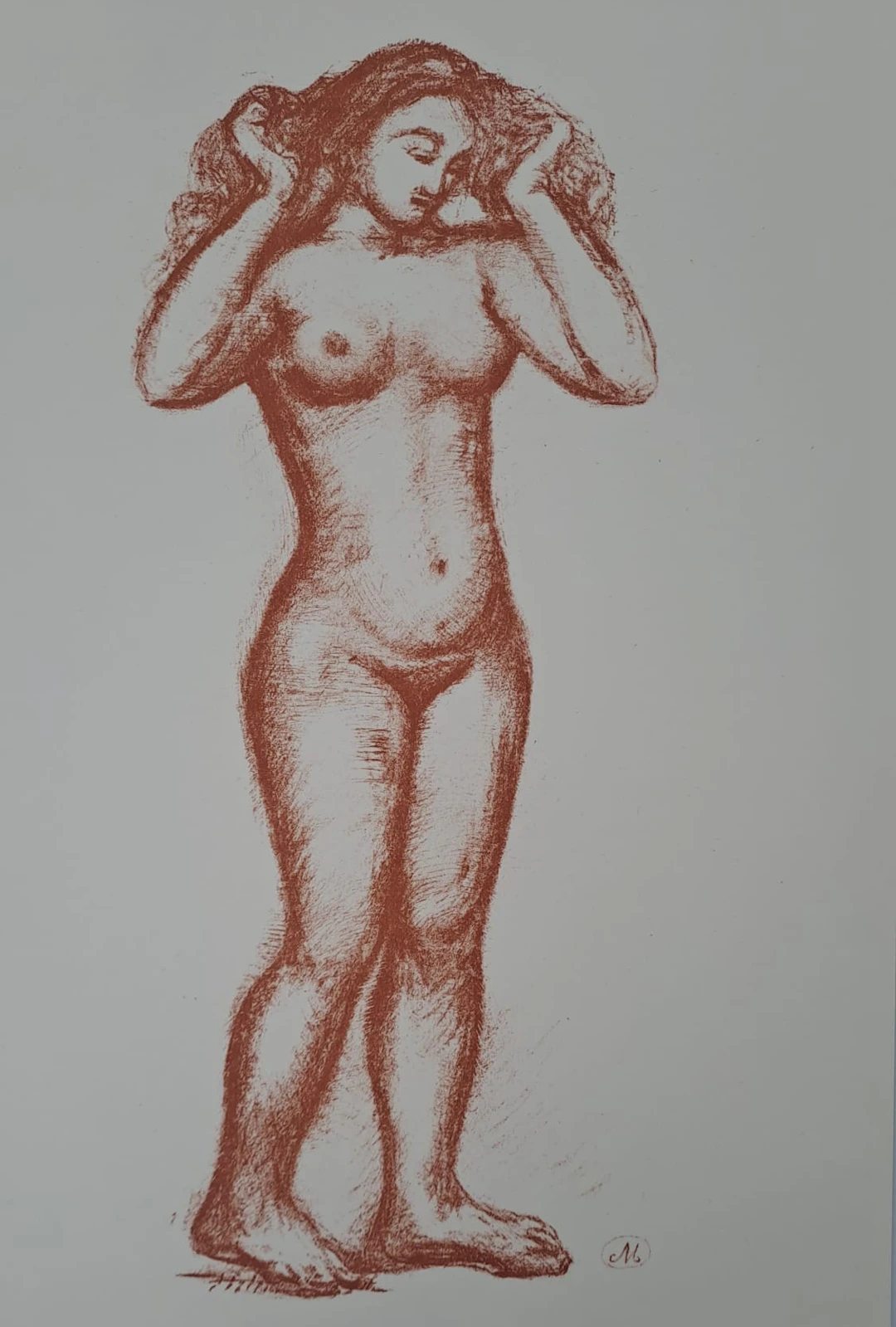 Aristide Maillol (d’après) - Femme nue à la chevelure - Lithographie