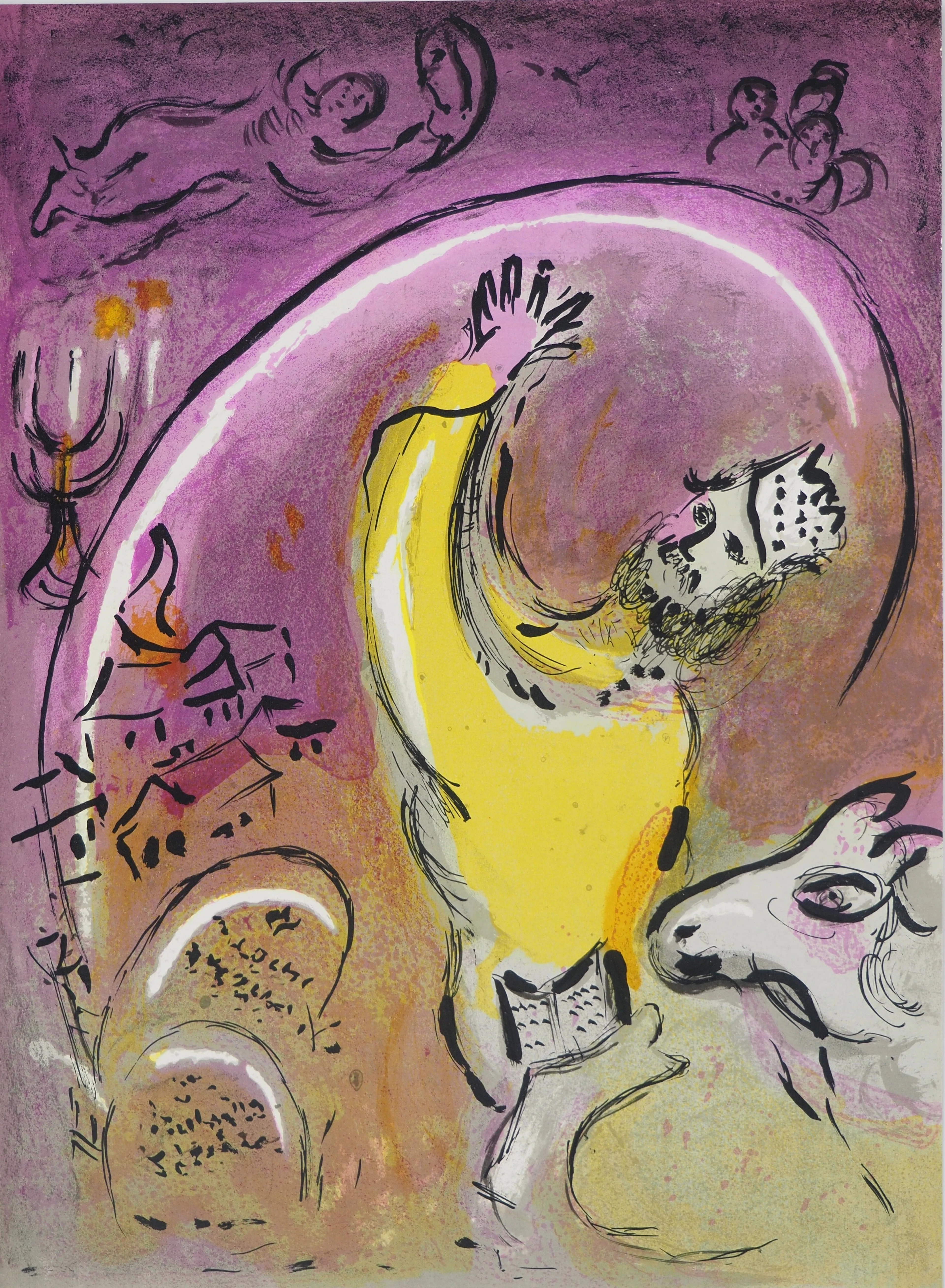 Marc CHAGALL : La Bible, La prière de Salomon, Lithographie originale