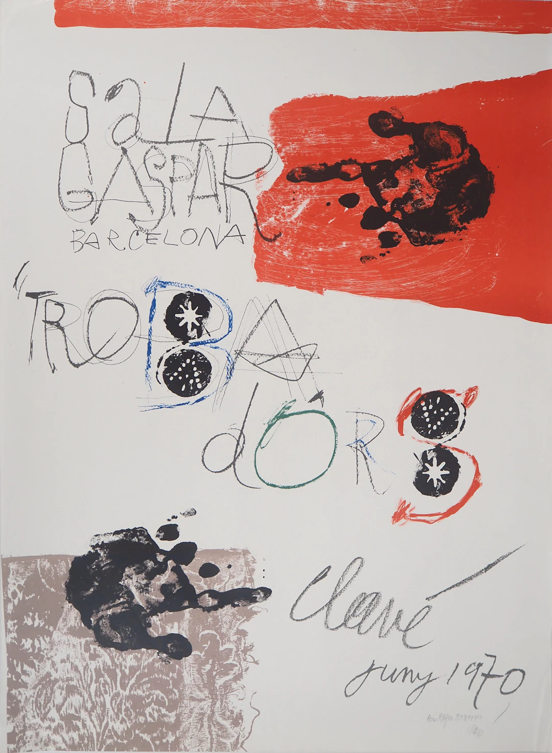 Antoni CLAVÉ : Trobadors, 1970 - Lithographie signée