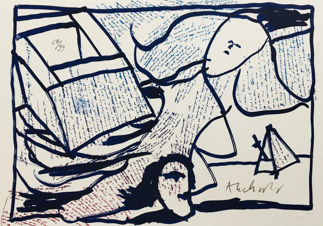 Pierre ALECHINSKY - Sans-titre, 2013 - Lithographie originale signée au crayon
