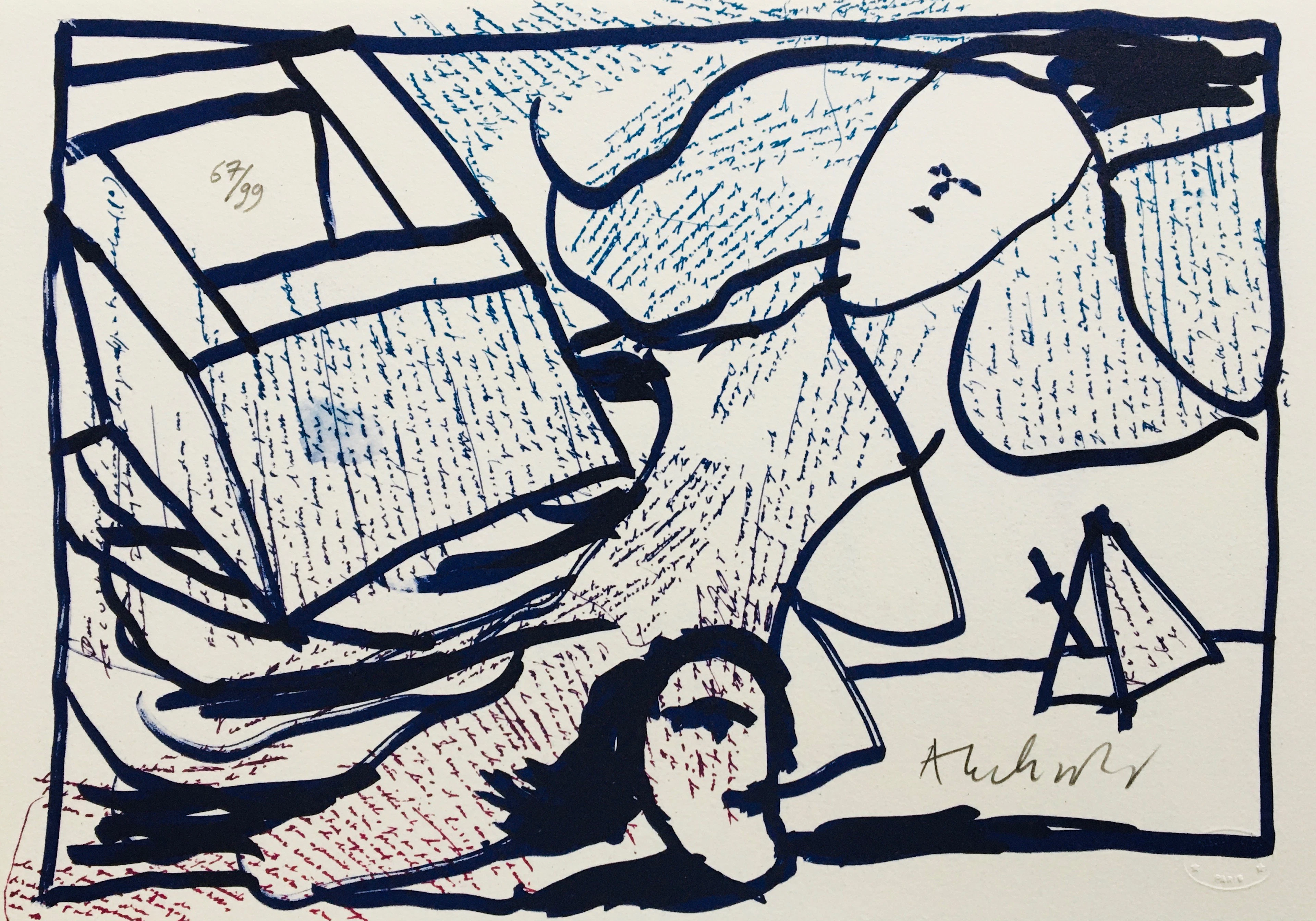 Pierre ALECHINSKY - Sans-titre, 2013 - Lithographie originale signée au crayon
