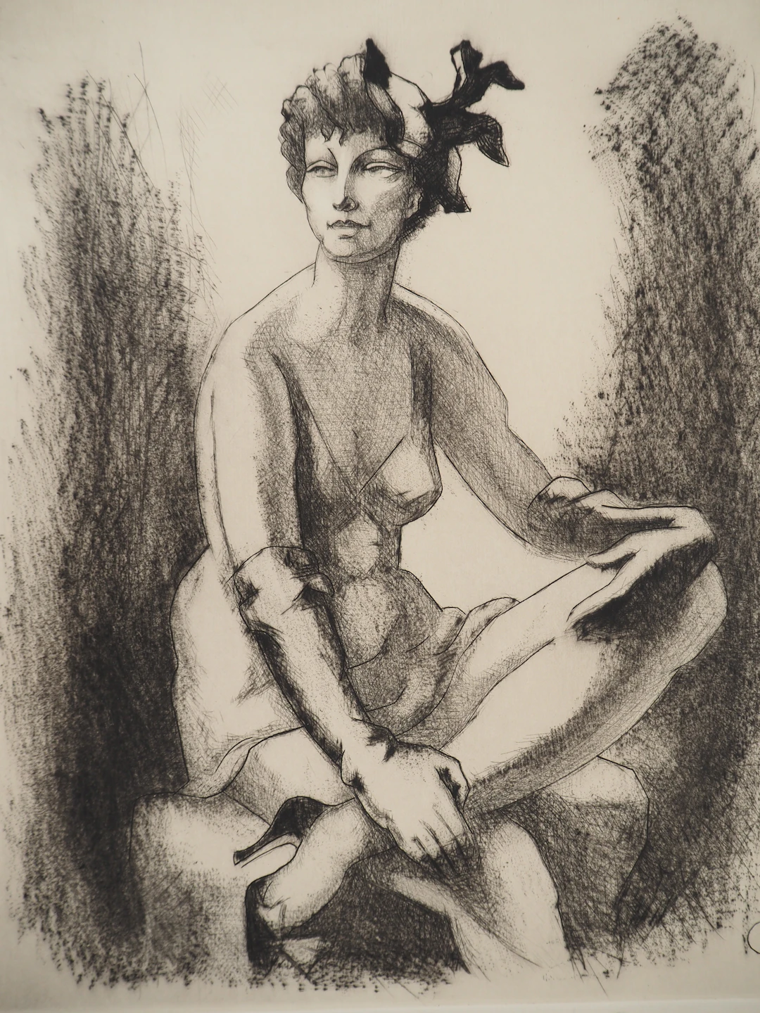 Charles PICART LE DOUX (1881-1959), Elégante assise - Gravure sur