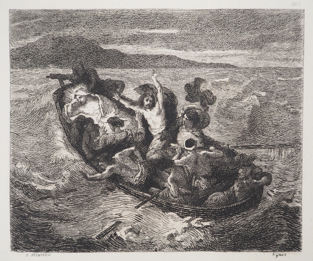 Eugène DELACROIX (d’après) - Jésus sur la mer de Galilée - Gravure