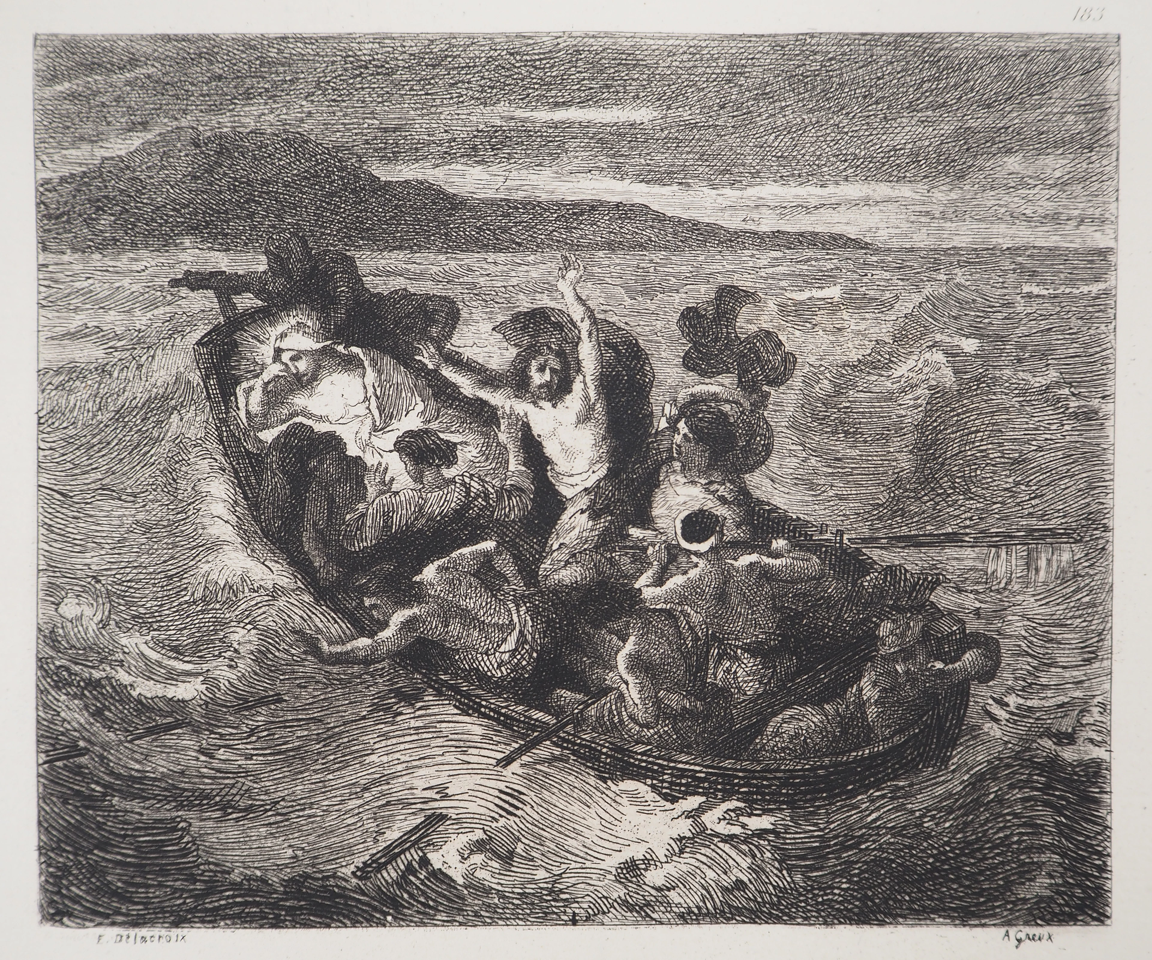 Eugène DELACROIX (d’après) - Jésus sur la mer de Galilée - Gravure