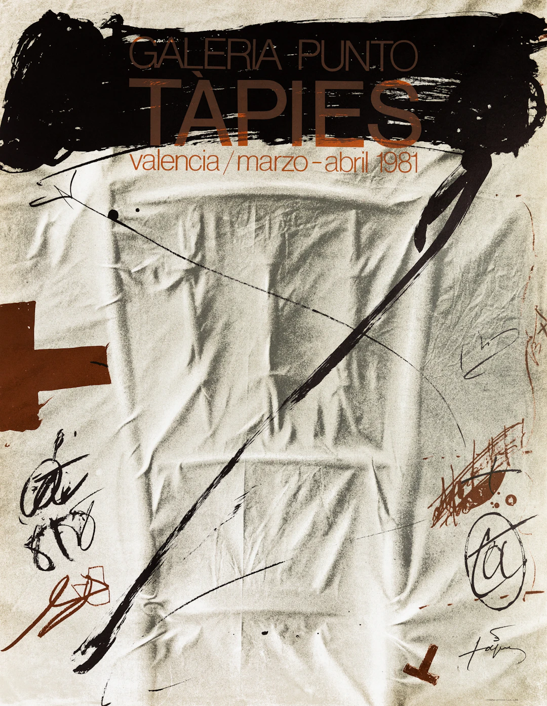 Antoni TAPIES : Galeria Punto - Affiche originale signée
