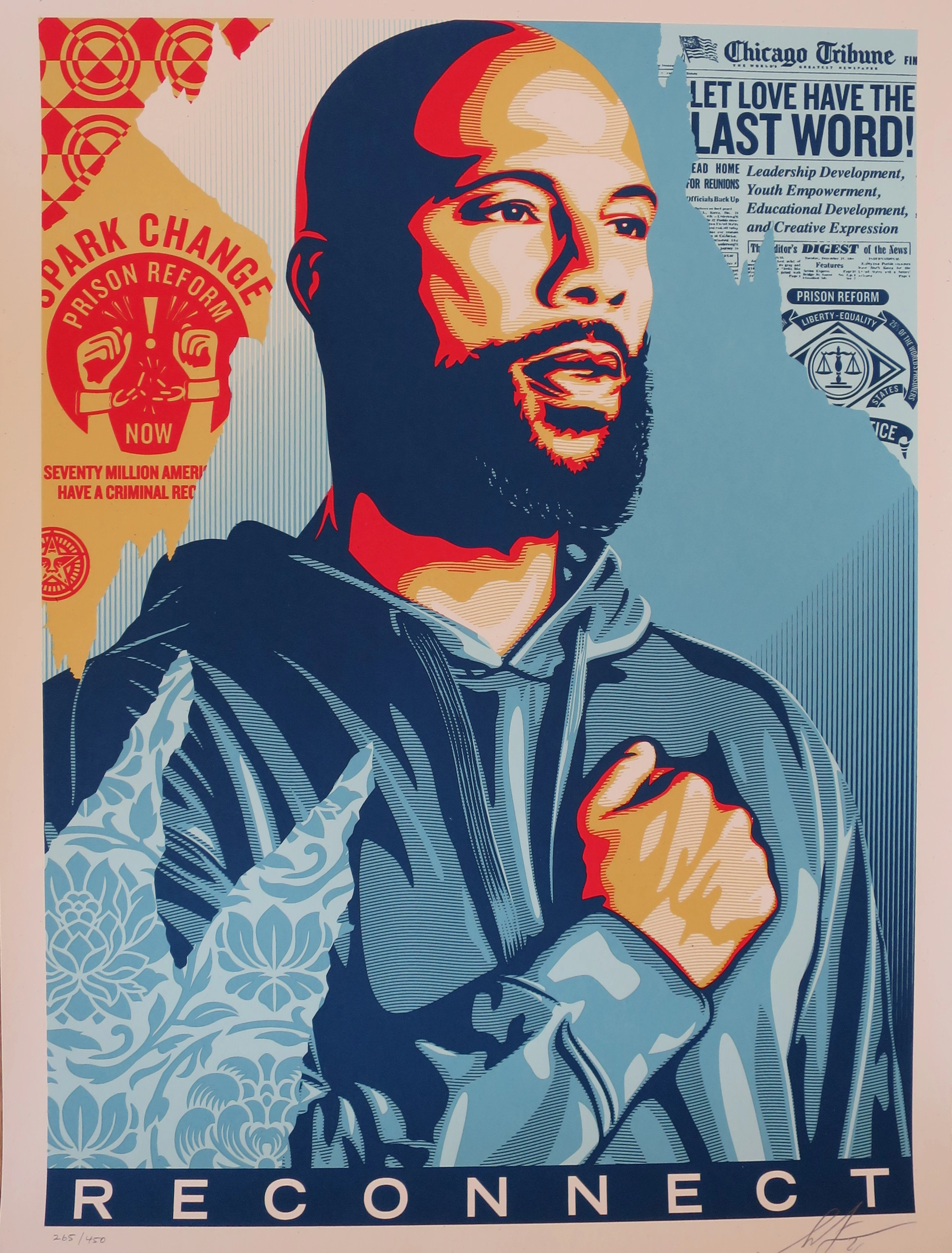Shepard FAIREY (Obey) - Reconnect, 2021 - Sérigraphie signée au crayon