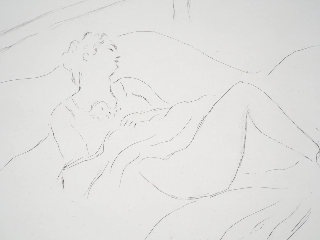 Charles CAMOIN : Jeune femme allongée sur le lit - Gravure originale signée