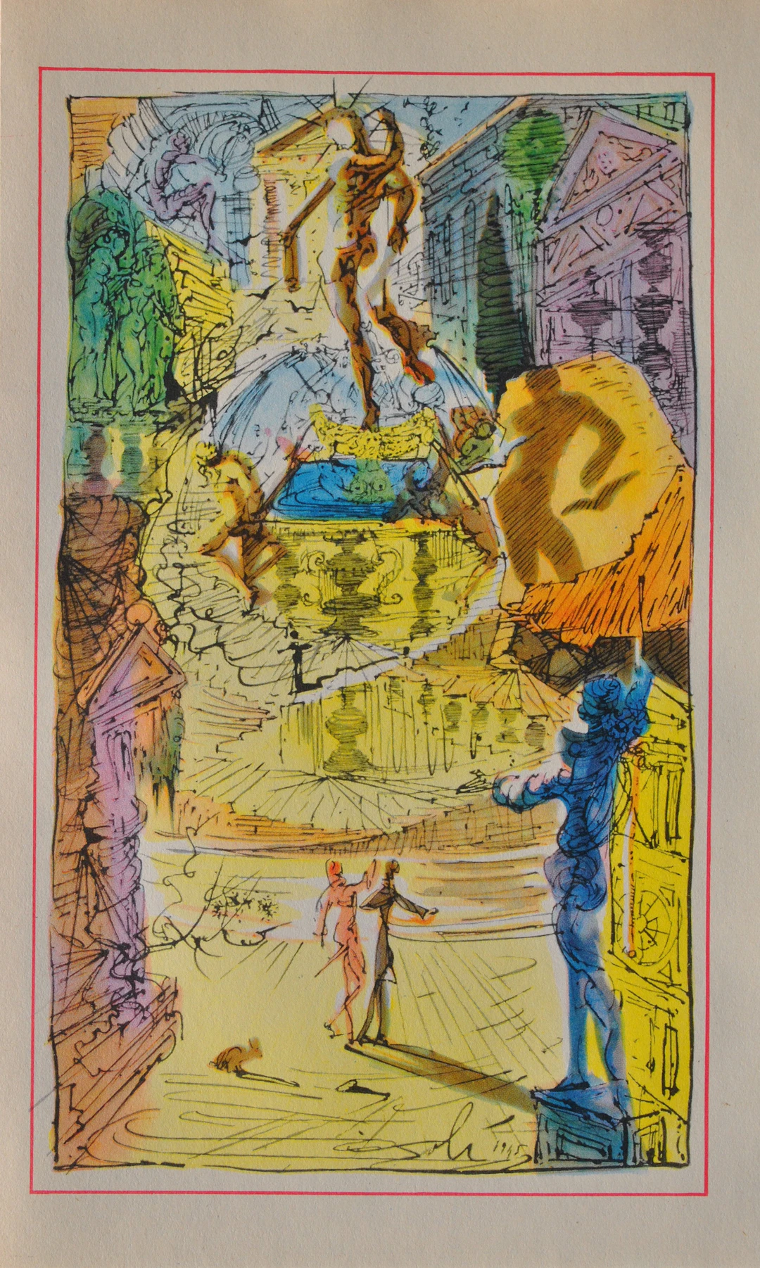 Salvador DALI : La porte du paradis, Estampe signée, 1948