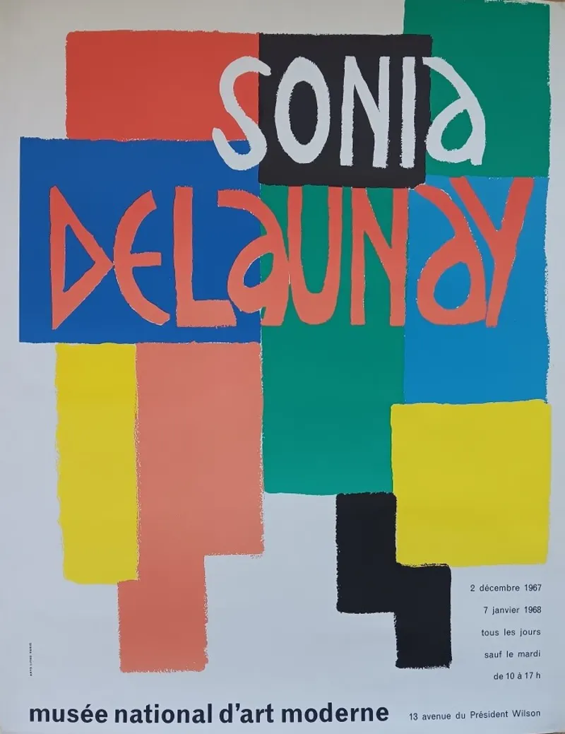 Sonia DELAUNAY - Affiche lithographique originale d’exposition - Musée