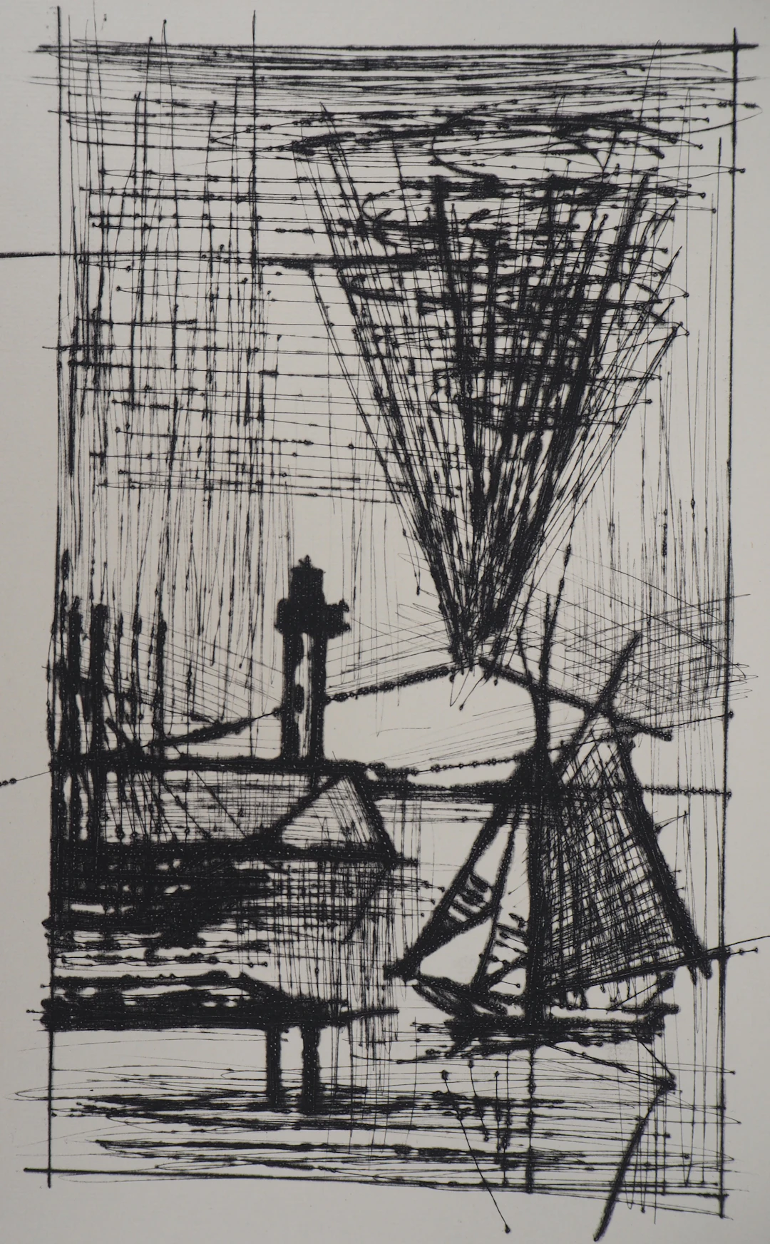 Bernard BUFFET : Le phare - Gravure originale
