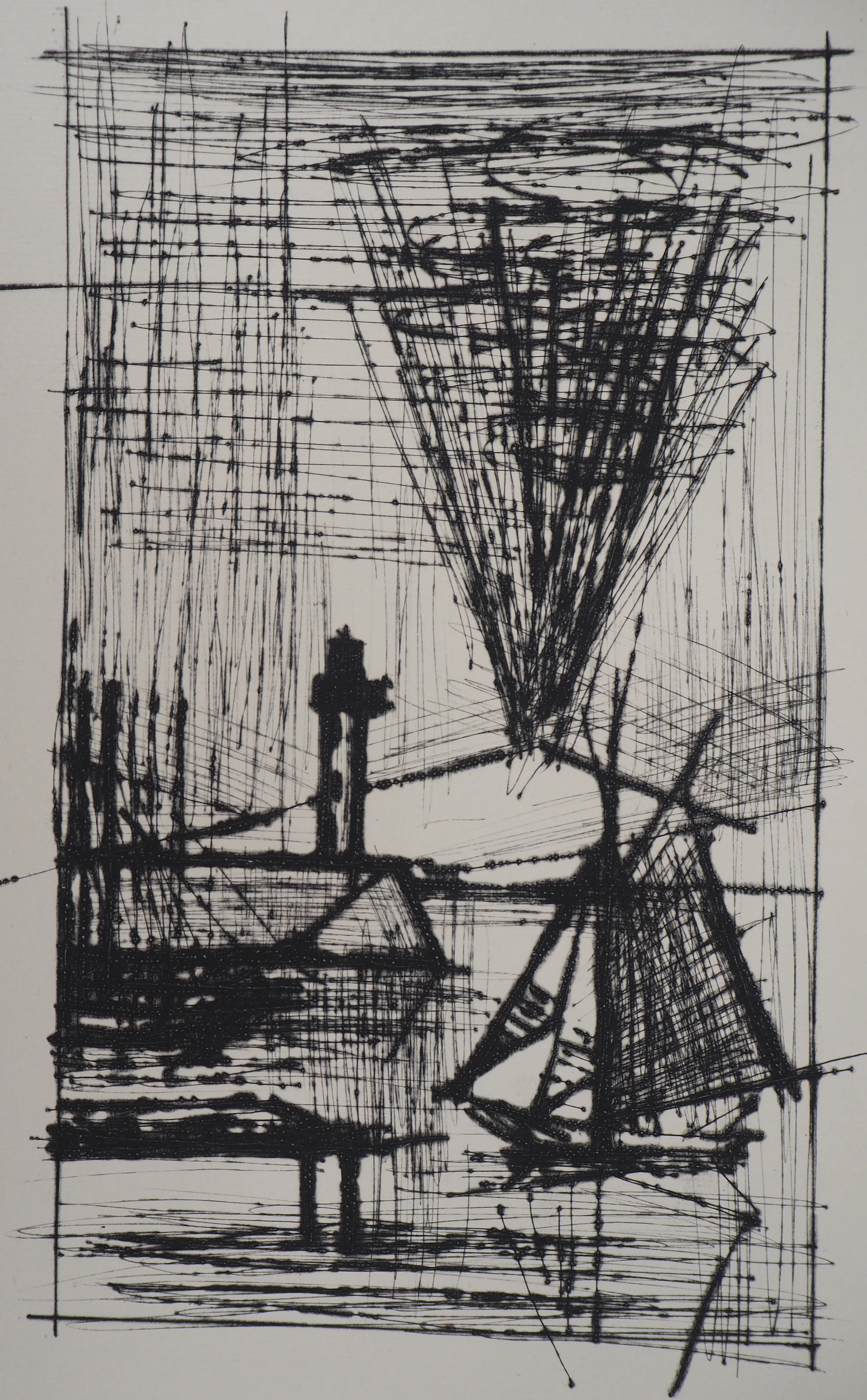 Bernard BUFFET : Le phare - Gravure originale