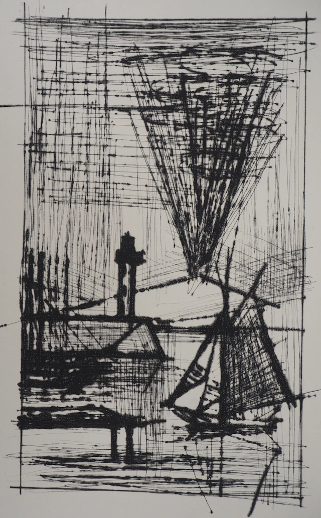 Bernard BUFFET : Le phare - Gravure originale