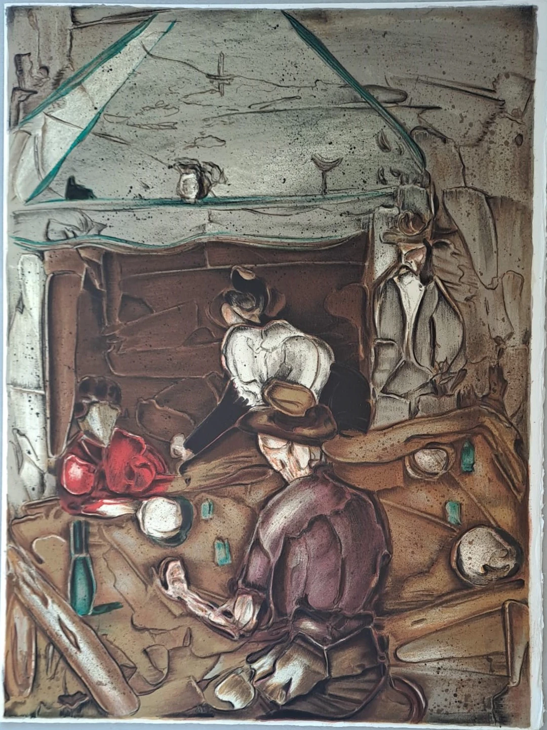 Toussaint d’Orcino - Au café du pays - Lithographie originale