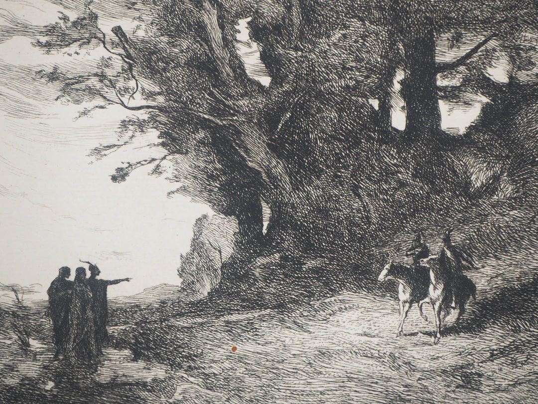 Jean-Baptiste Camille COROT - Macbeth, 1873 - Gravure à l’eau-forte